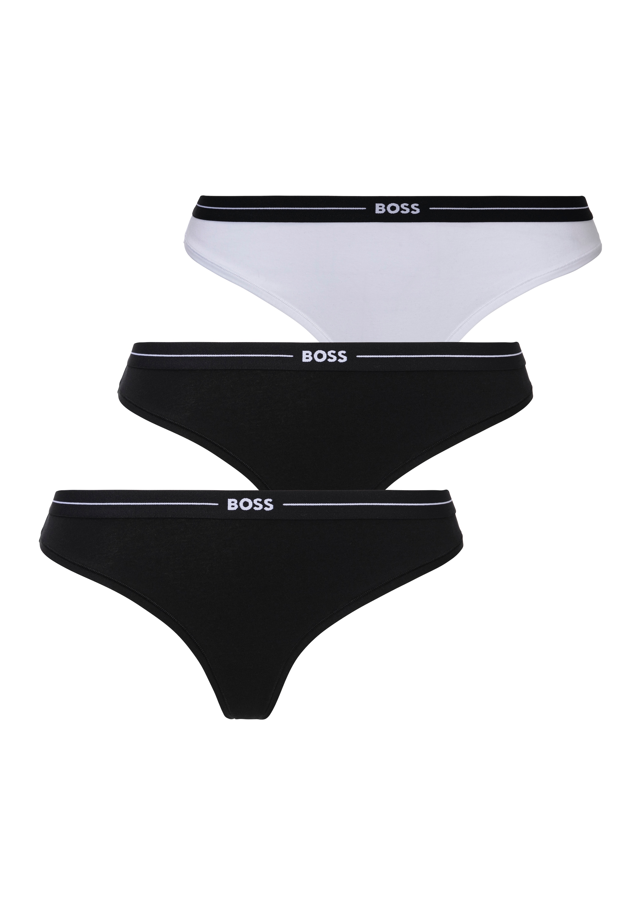 BOSS String »3P THONG«, (Packung, 3 St., 3er), mit BOSS Logobund