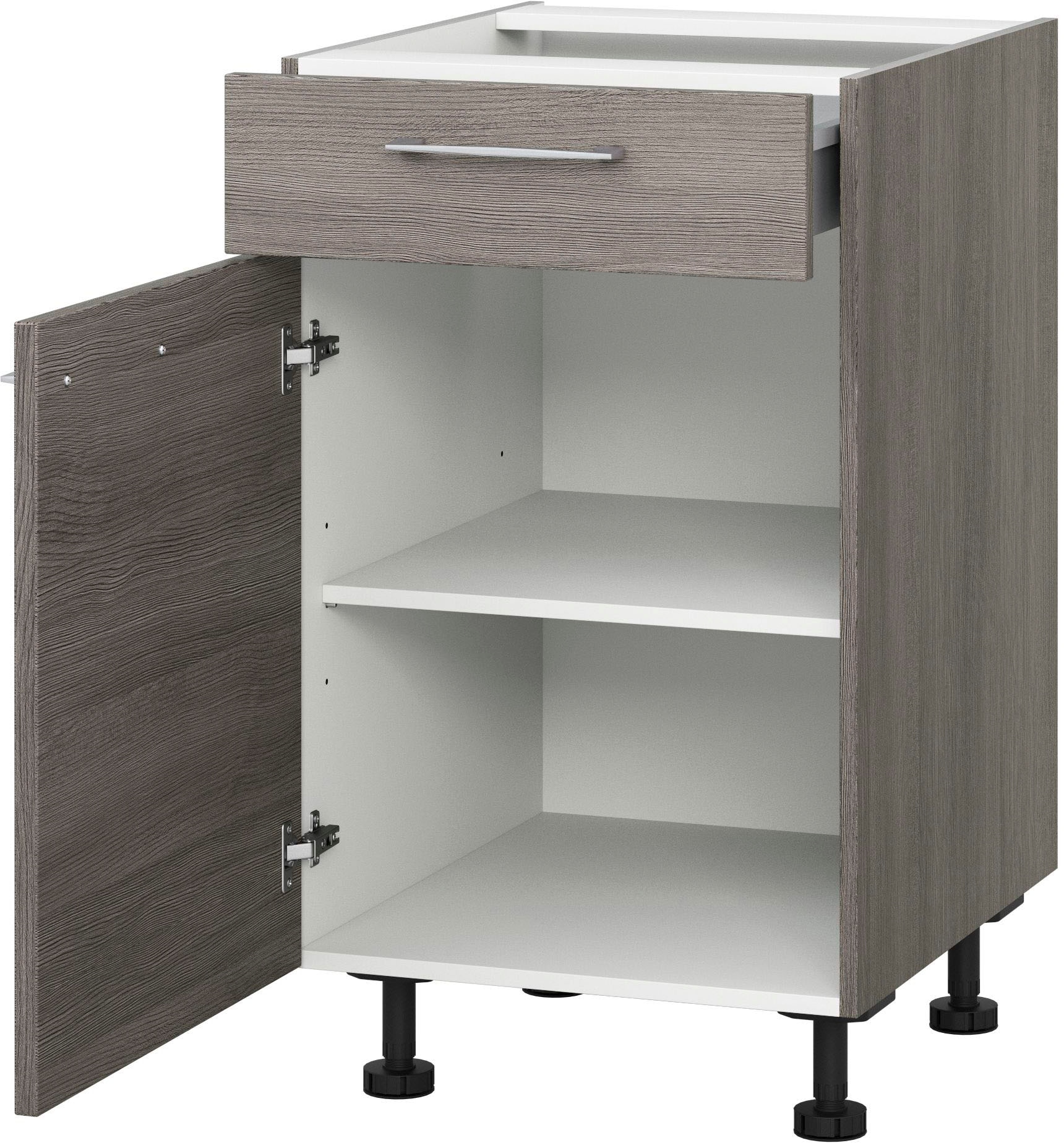 KOCHSTATION "KS-Trea US50" mit einem Auszug und einer Tür, Einlegeboden, Breite 50 cm, Höhe 75 cm