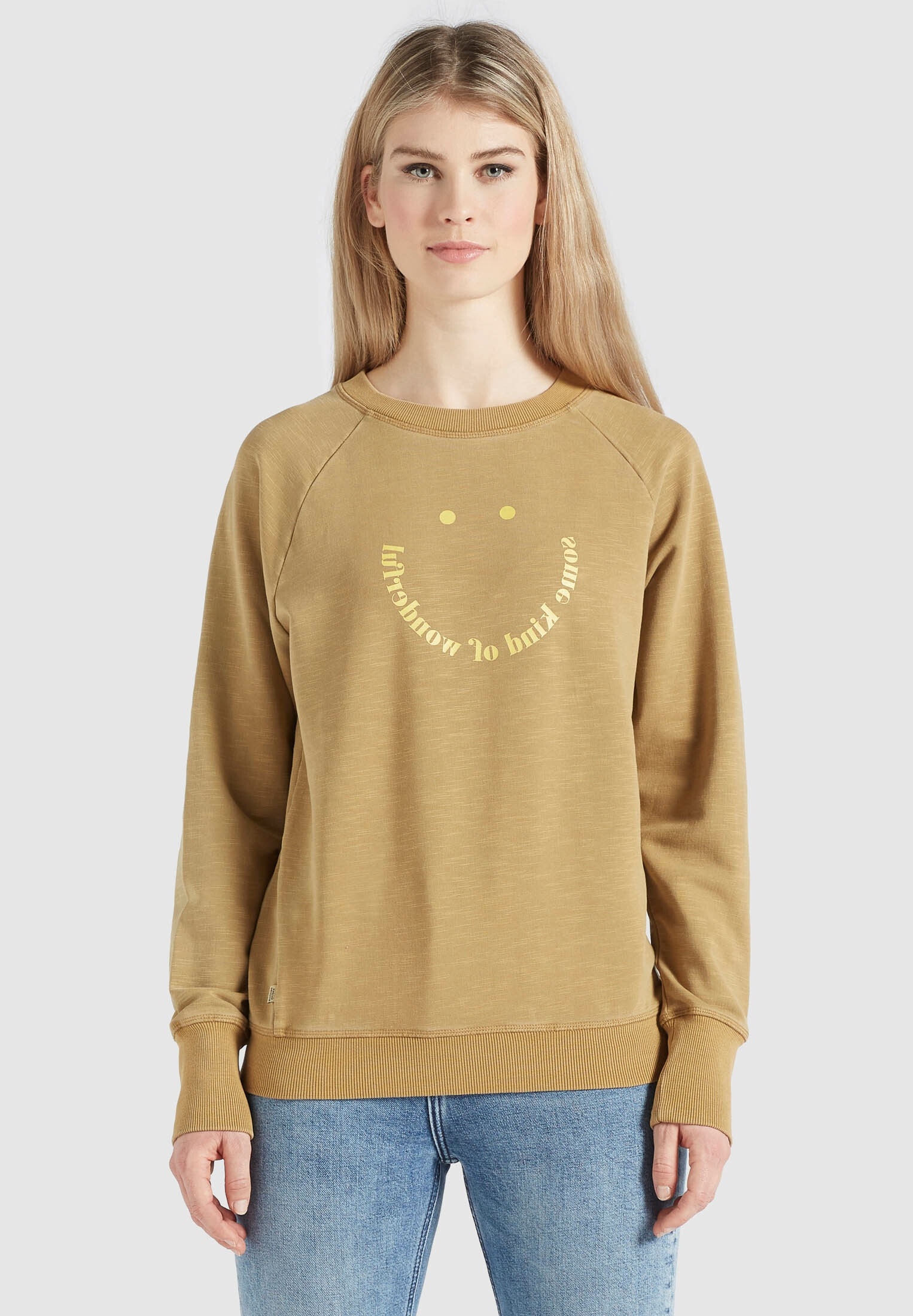 khujo Sweatshirt »SILICIA SMILE«, mit großem Print auf der Vorderseite