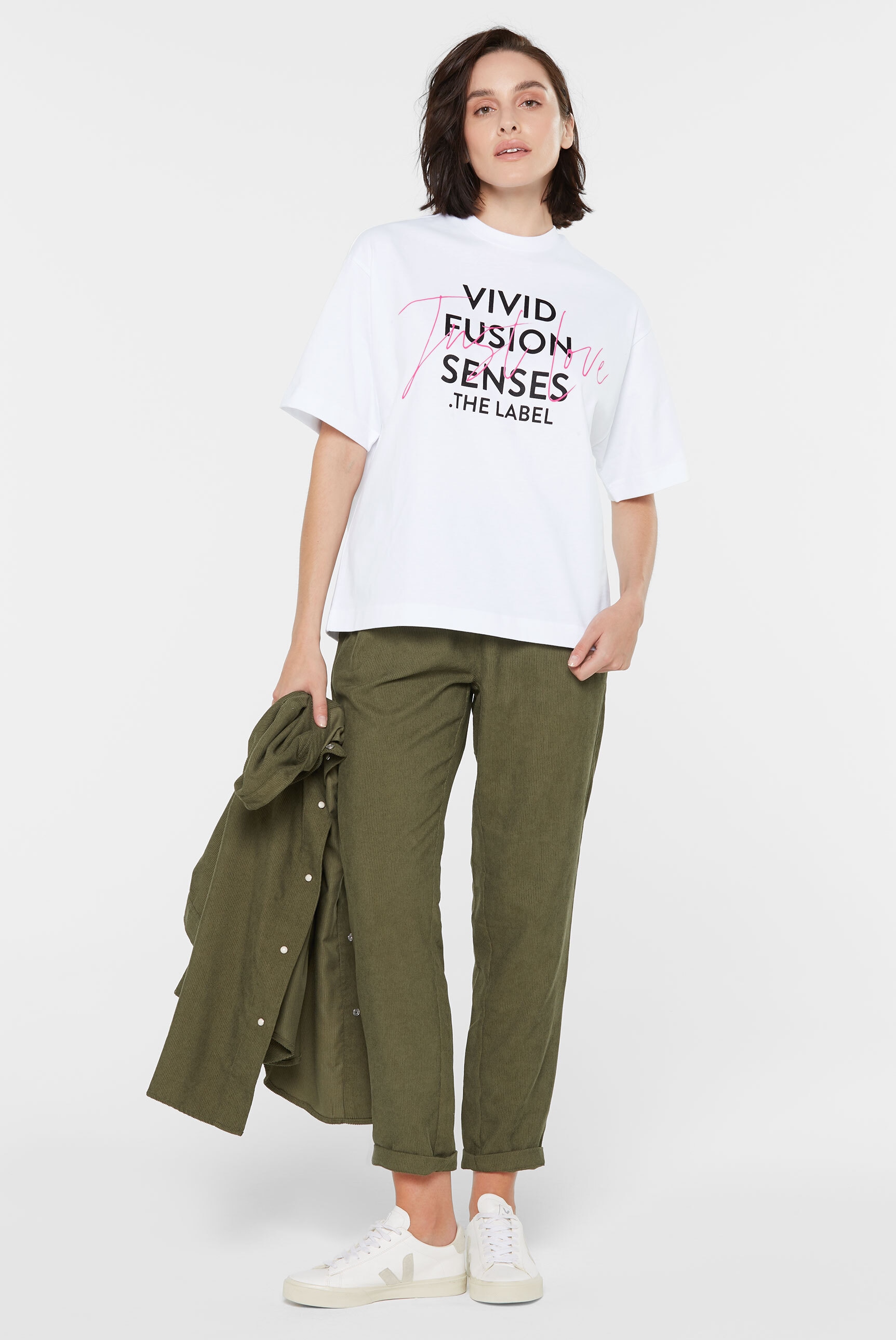 SENSES.THE LABEL Rundhalsshirt, aus Baumwolle