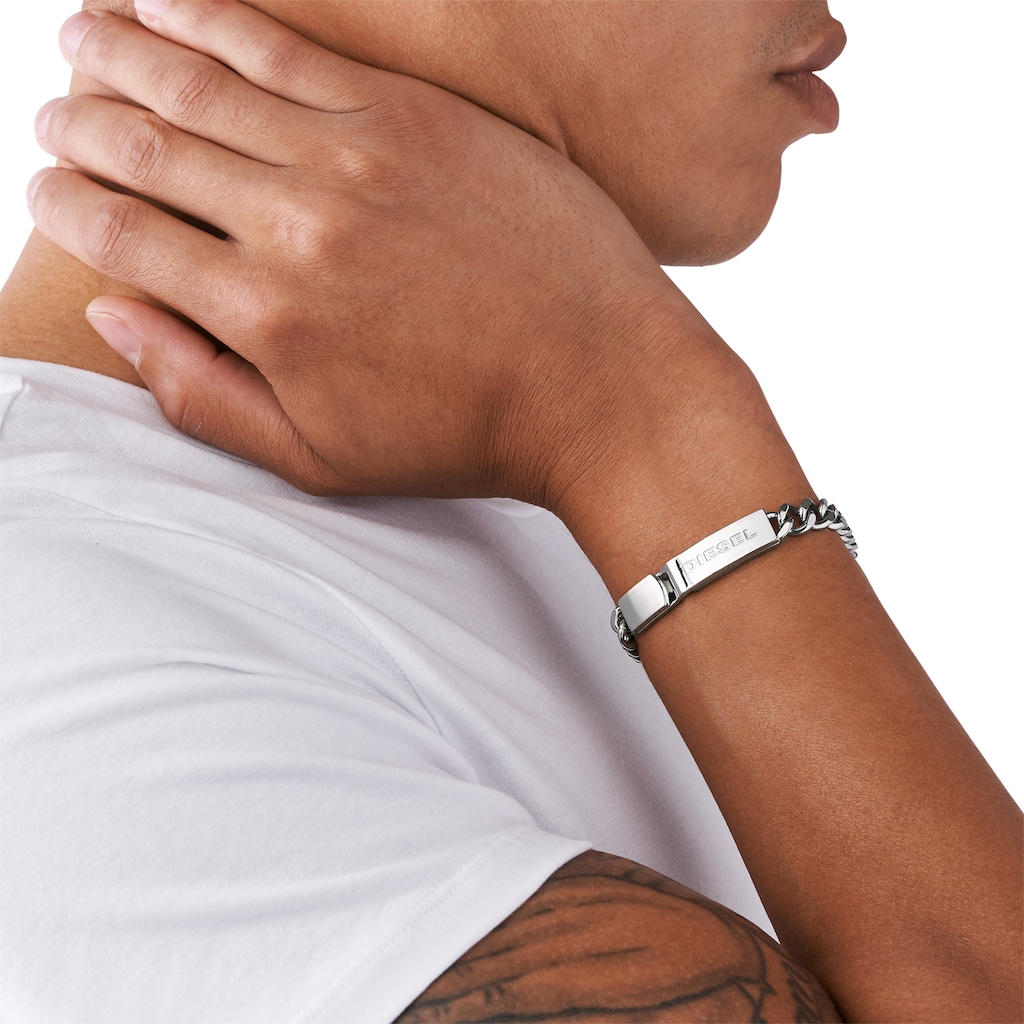 Diesel Armband »Schmuck Edelstahl Armschmuck Panzerkette ID Armband Stacked«