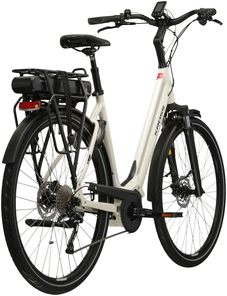 Kross E-Bike »E-Citybike Sentio Hybrid 3.0 28 Zoll weiß«, 7 Gang, Shimano, DEORE T6000, Mittelmotor 250 W