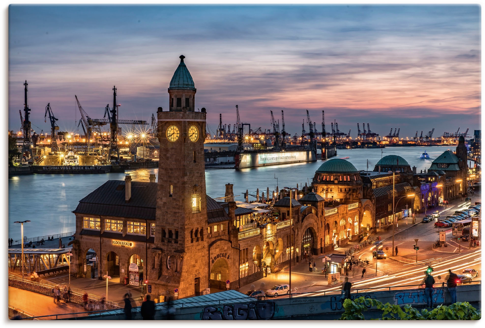 Artland Wandbild "Landungsbrücken Hamburg" Hamburg 1 Stk. tlg. als Alubild, günstig online kaufen