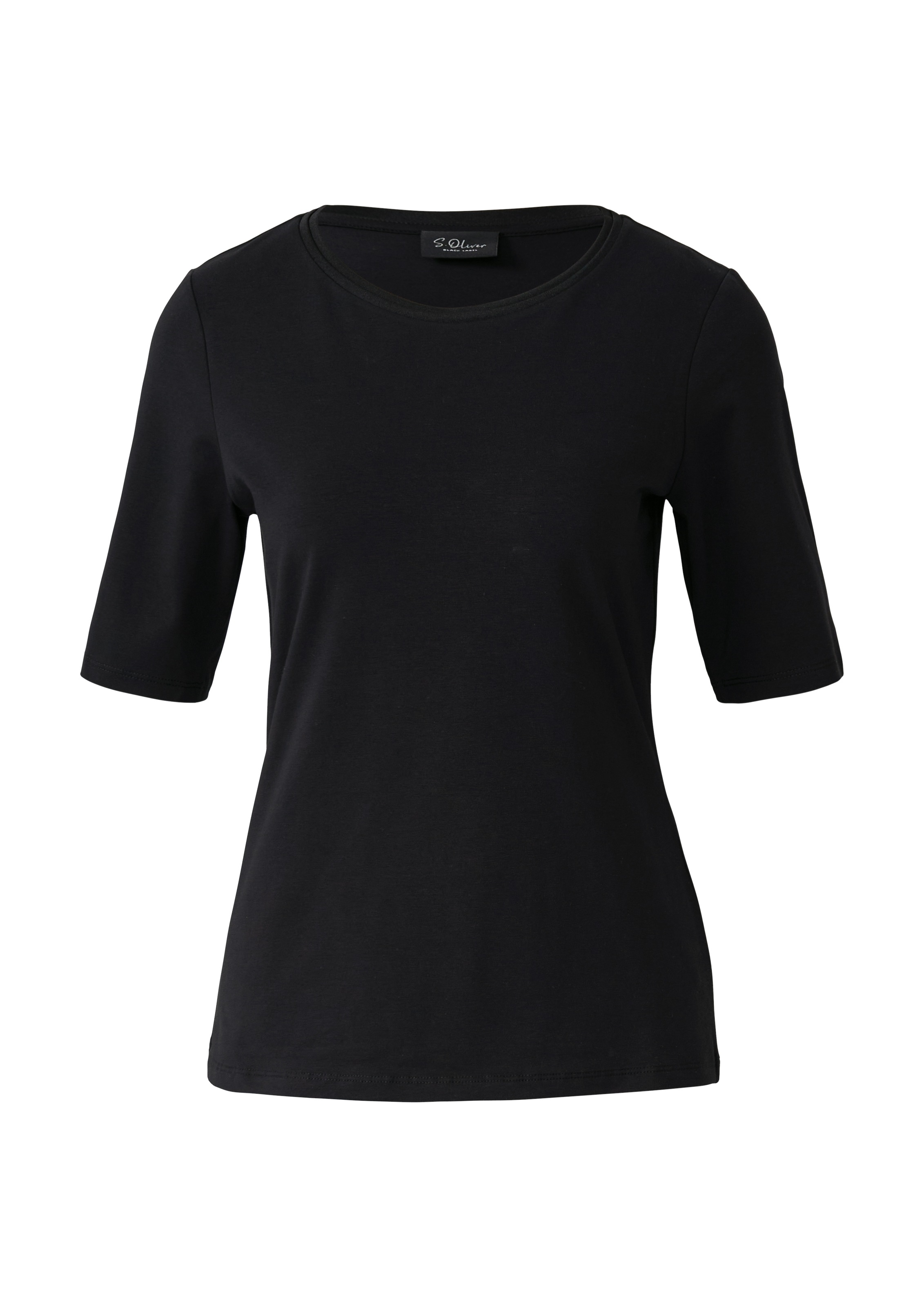 s.Oliver BLACK LABEL T-Shirt, mit Satindetail günstig online kaufen