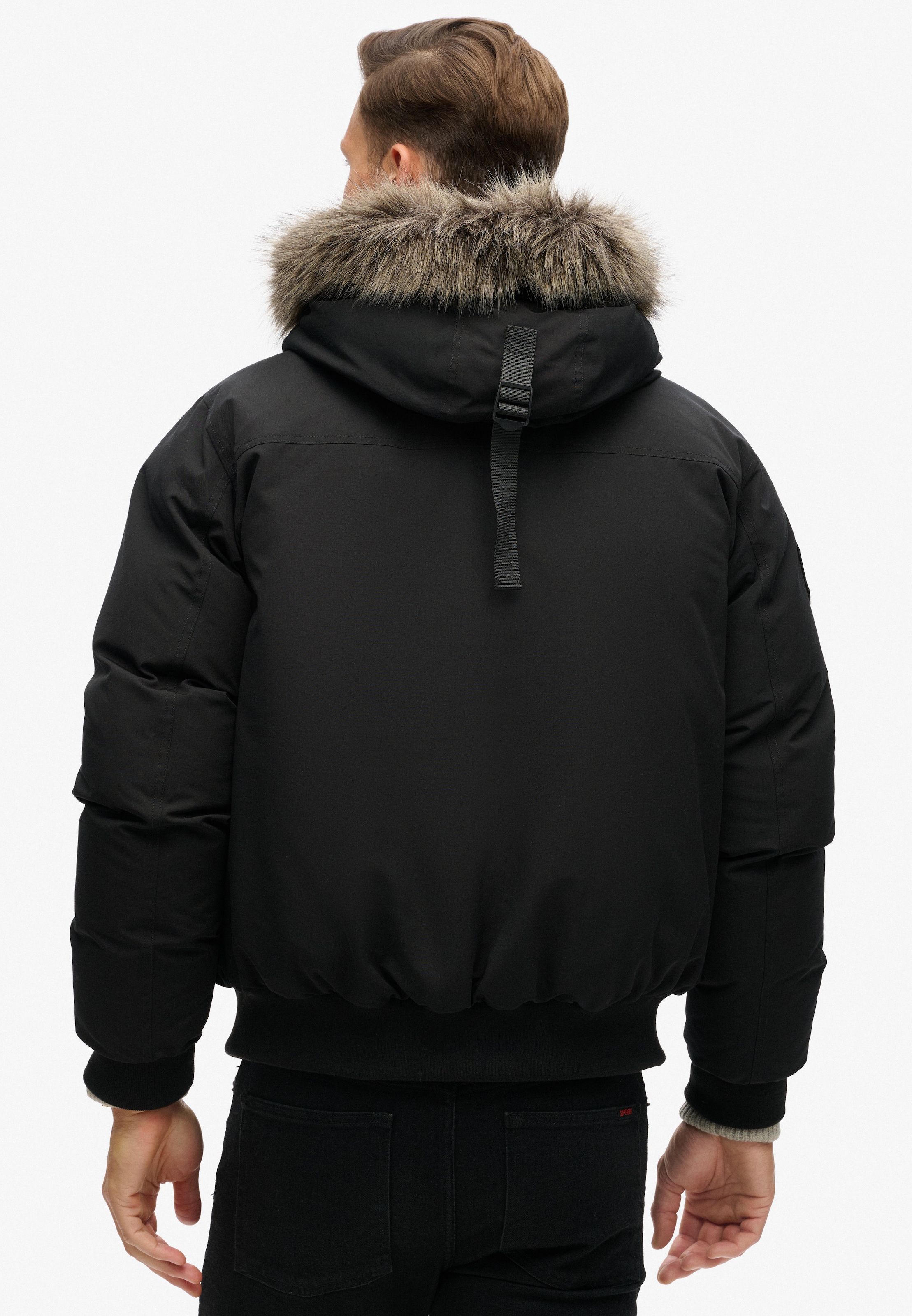 Superdry Steppjacke »EVEREST FAUX FUR BOMBER JACKET«, mit Kapuze