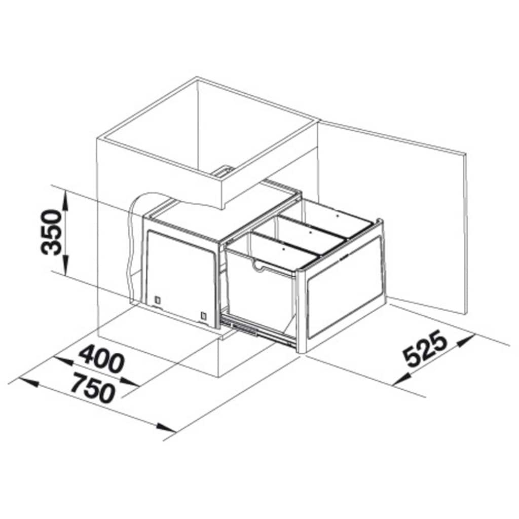 Blanco Mülltrennsystem »Botton Pro 60/3«, 3 Behälter