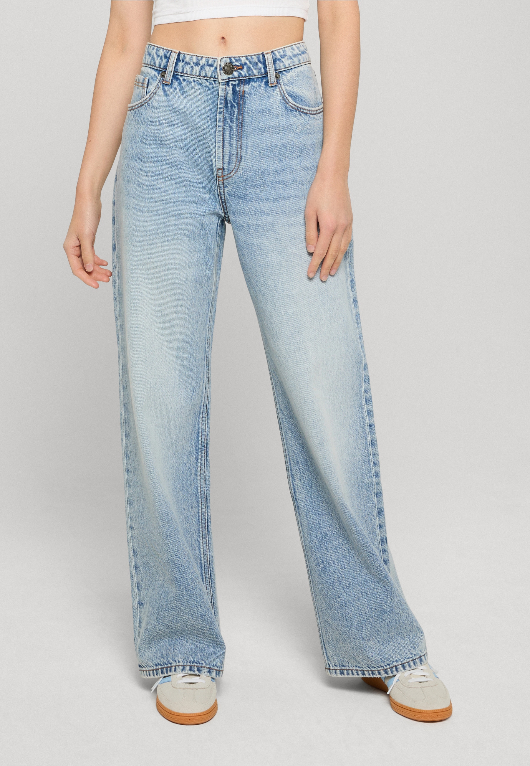 URBAN CLASSICS Bootcut-Jeans »Urban Classics Ladies Regular Wide Leg Jeans«