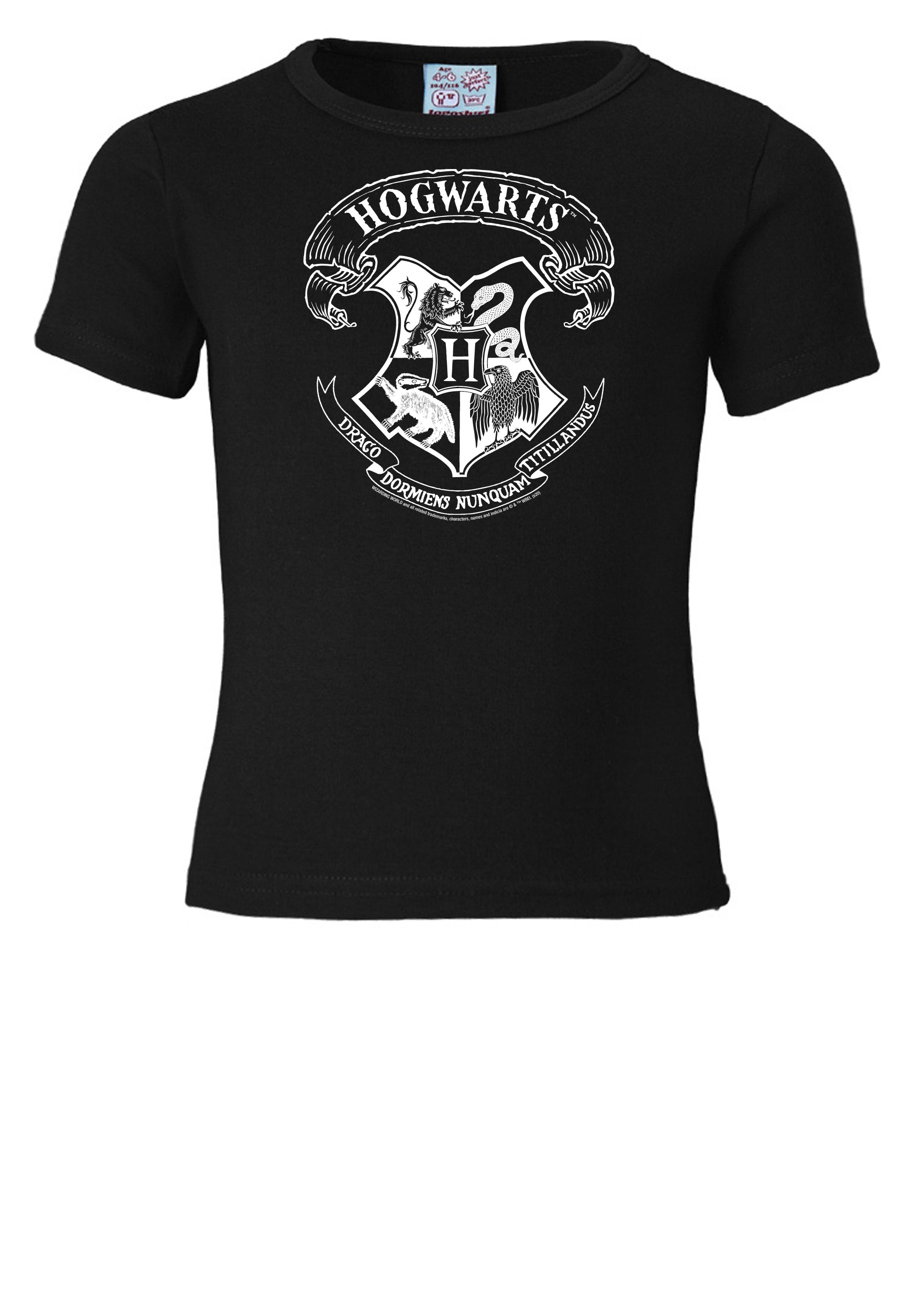 LOGOSHIRT T-Shirt lizenziertem BAUR Hogwarts | (Weiß)«, Logo - Potter »Harry mit online bestellen Originaldesign