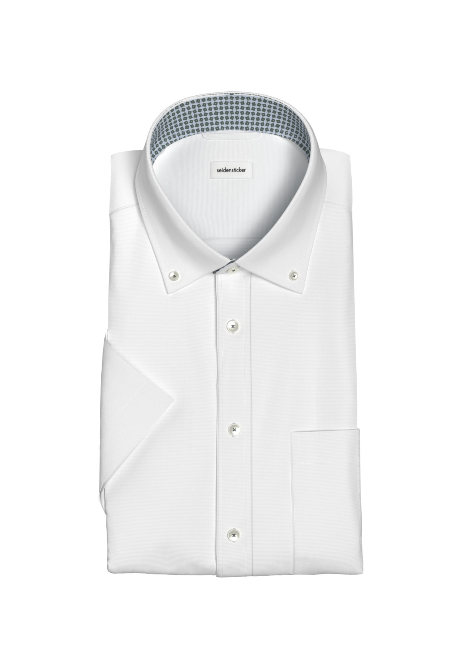 seidensticker Businesshemd »Regular«, Regular Kurzarm Button-Down-Kragen Struktur
