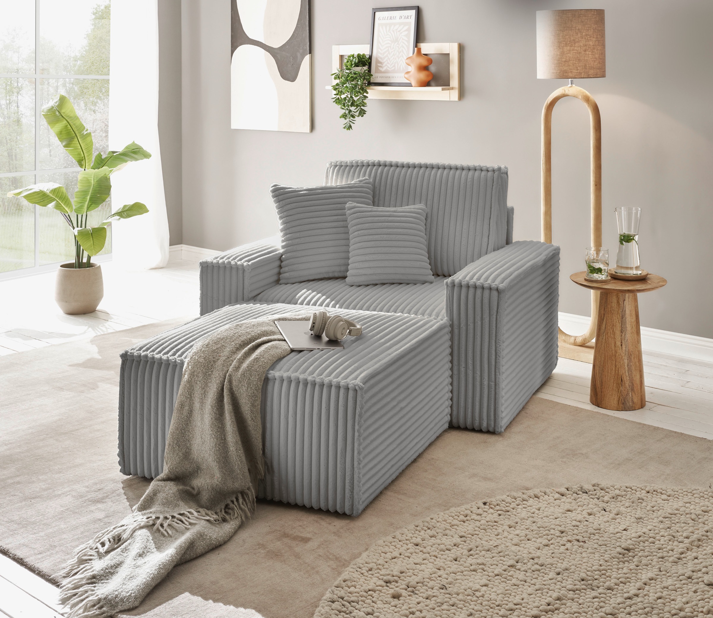 andas Loveseat »Finnley«, (2 St.), Loveseat und Hocker im Set, passend zur Polster-Serie Finnley