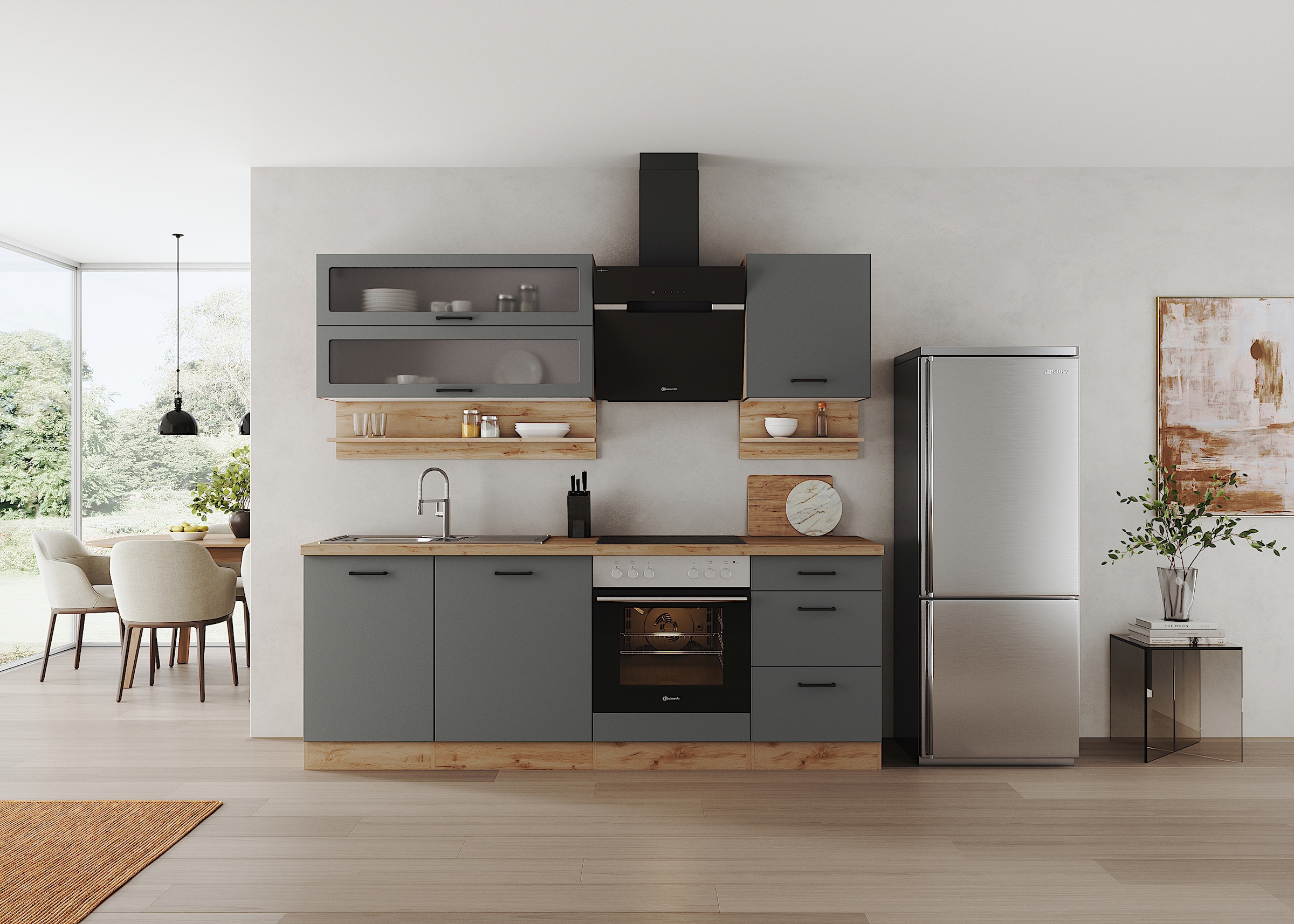 KOCHSTATION Küchenzeile "KS-Betty", Breite 220 cm, mit E-Geräten von Baukne günstig online kaufen
