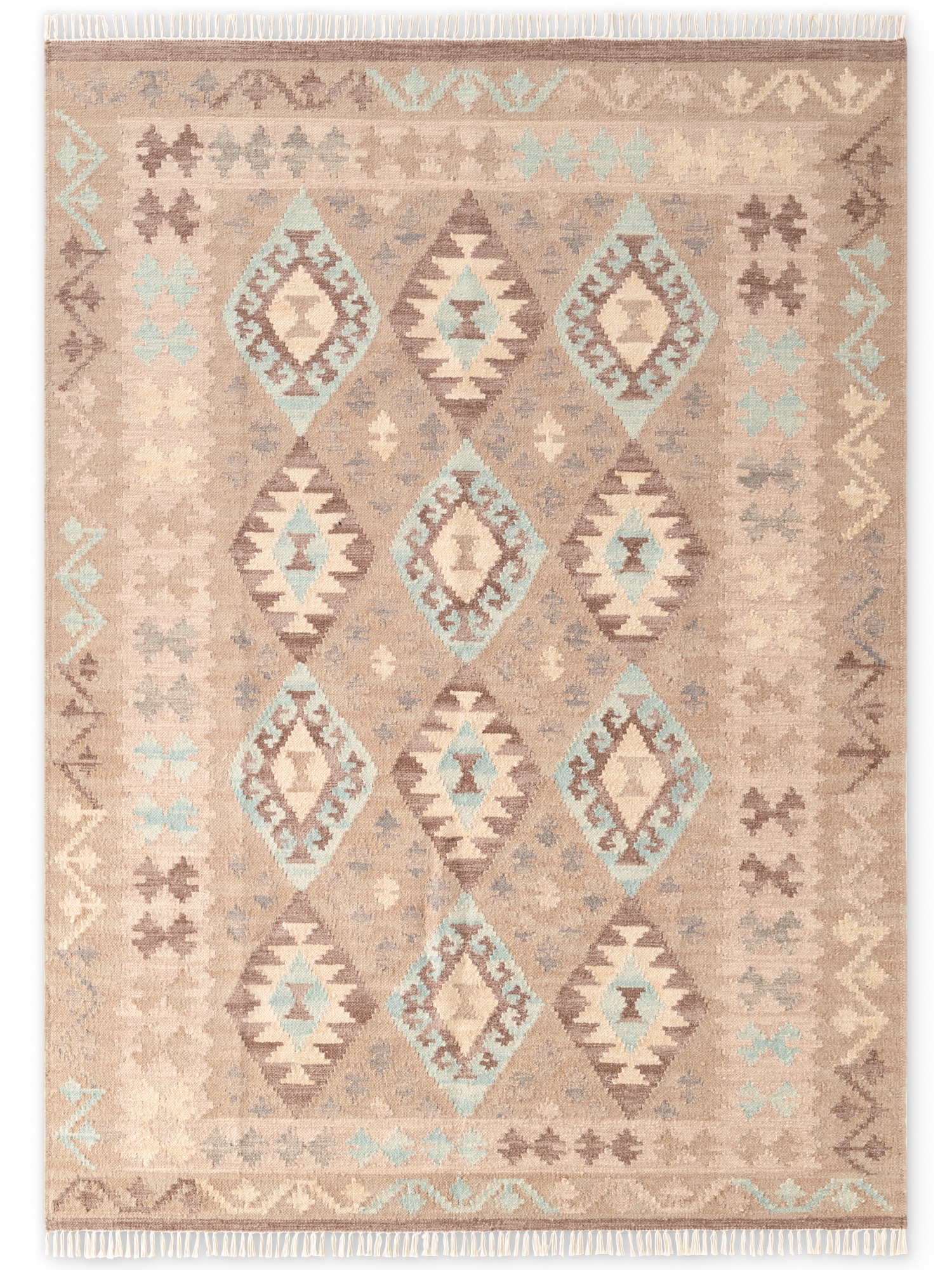 HANSE Home Teppich »Kelim Dune«, rechteckig, 3 mm Höhe, Wolle, Baumwolle, Natur, Handgewebt, orientalisch, Boho, traditionell