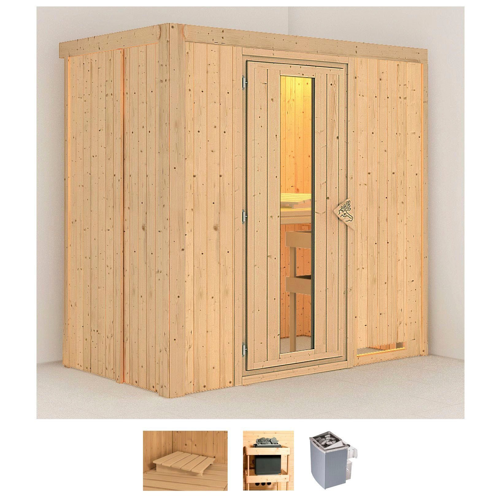 Karibu Sauna "Vada" Set, Ofen 9 kW integr. Strg