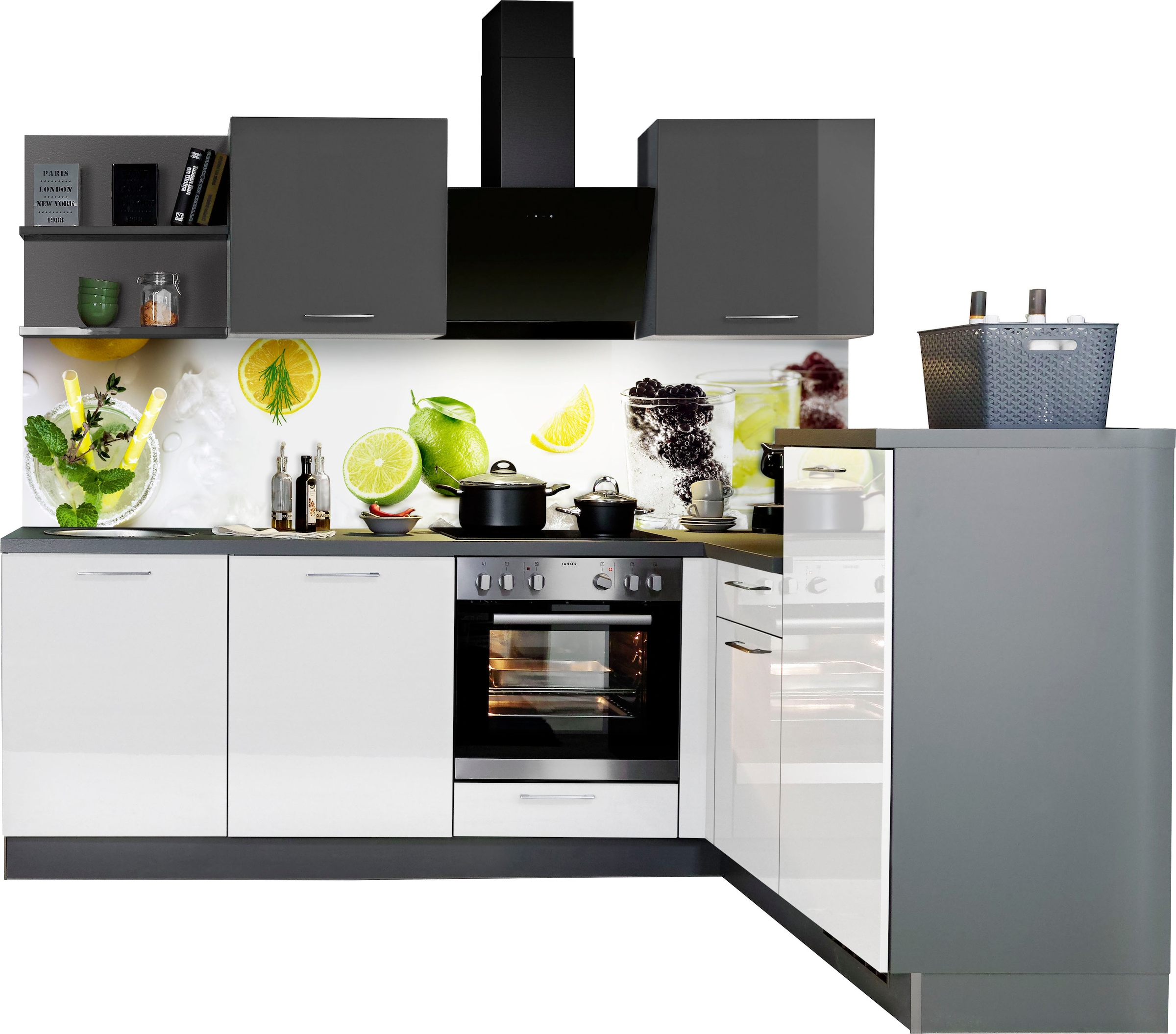 KOCHSTATION Winkelküche ""KS-Jena", vormontiert, Stellbreite 245x175 cm", m günstig online kaufen