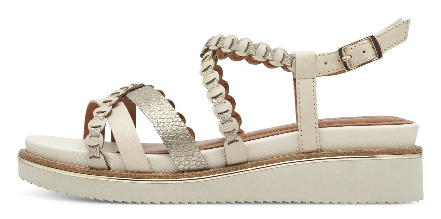 Tamaris Keilsandalette, Riemchensandale, Sommerschuh mit verstellbarer Schnalle
