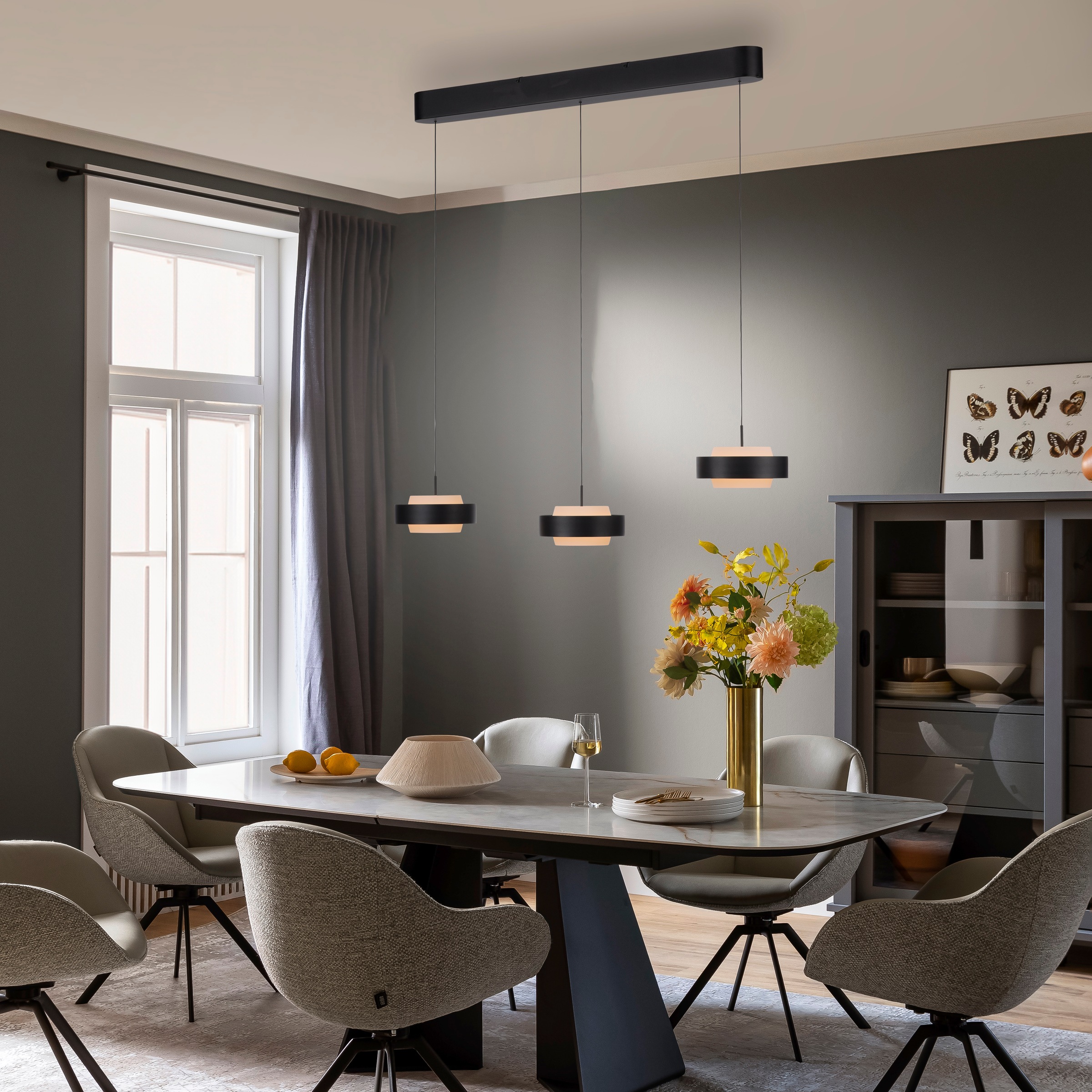SCHÖNER WOHNEN-Kollektion LED Pendelleuchte »ELMO« LED-Board 1 Stk. Warmweiß SCHÖNER WOHNEN Kollektion, Comfort Lift, Dimmfähig per Tronicdimmer