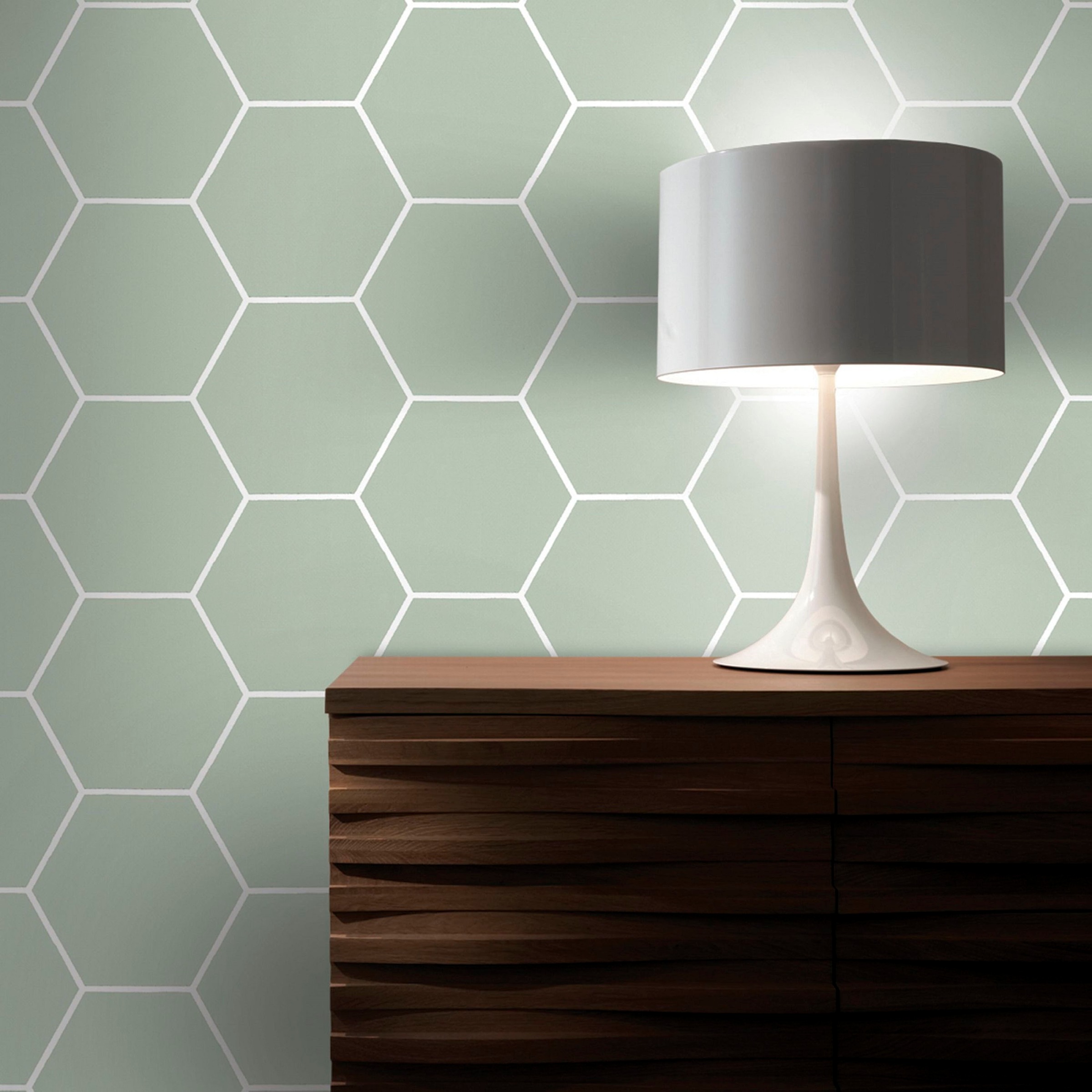 Superfresco Easy Vliestapete »Honigwabe - Geo«, geometrisch, Grün - 10m x 52cm