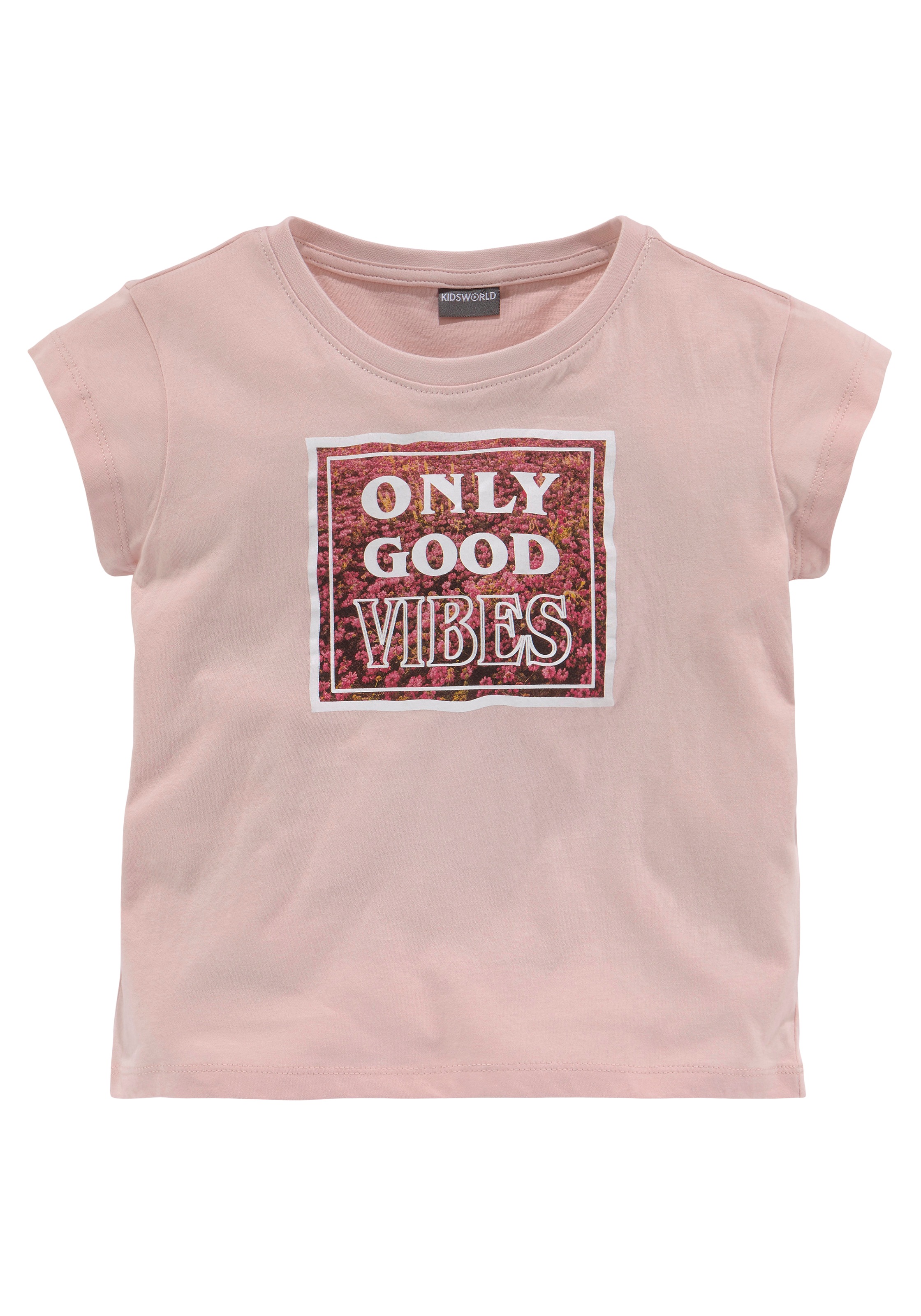 KIDSWORLD T-Shirt »ONLY GOOD VIBES - Druck«, Kurzarm, gerade Passform, mit peppigen Statements und Sprüchen