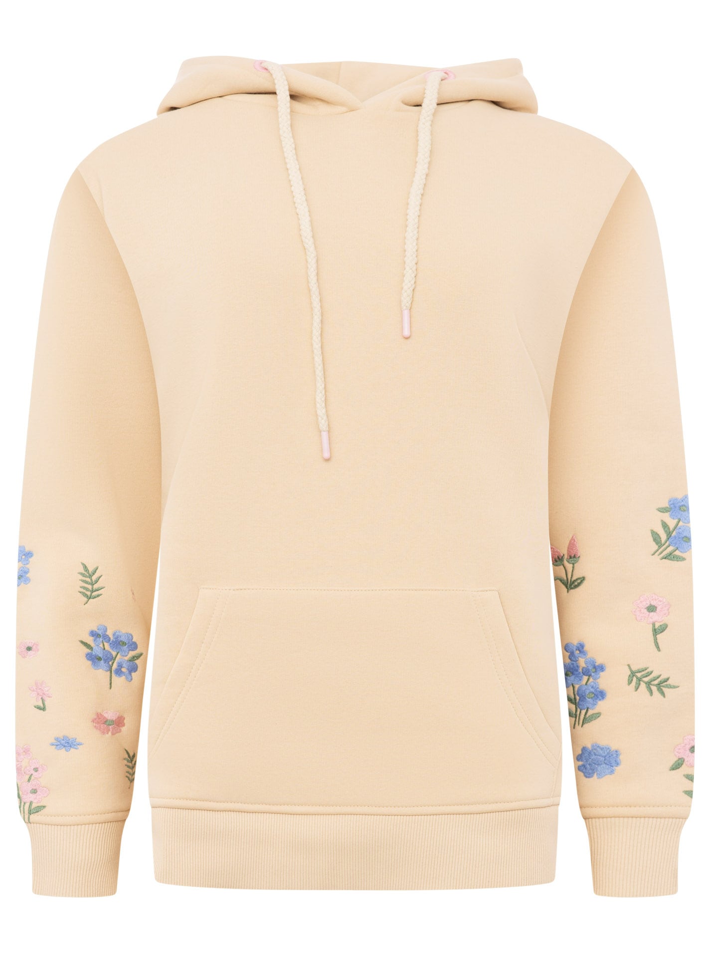 Zwillingsherz Hoodie »"Blumenranken"«, mit gestickten Blumen am Arm, Kapuze, Fronttasche

