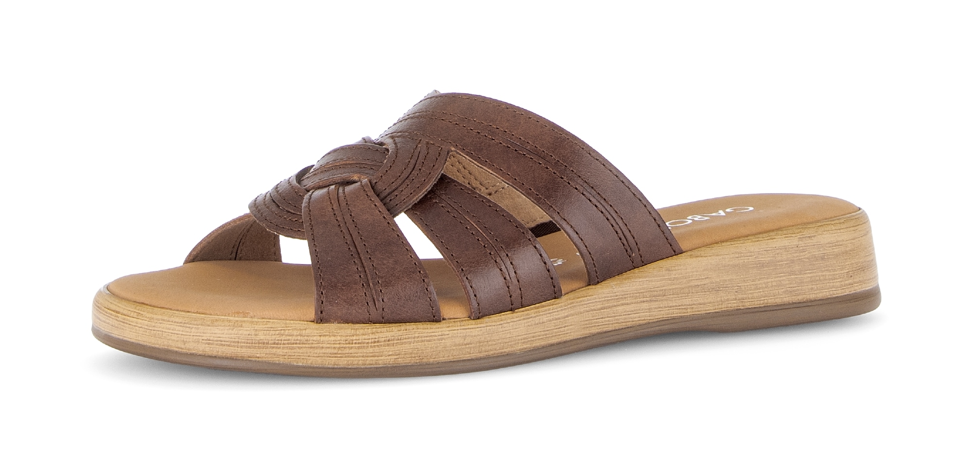 Gabor Pantolette "Rhodos" Plateau, Schlupfschuh, Sommerschuh mit Ziernähten, G-Weite