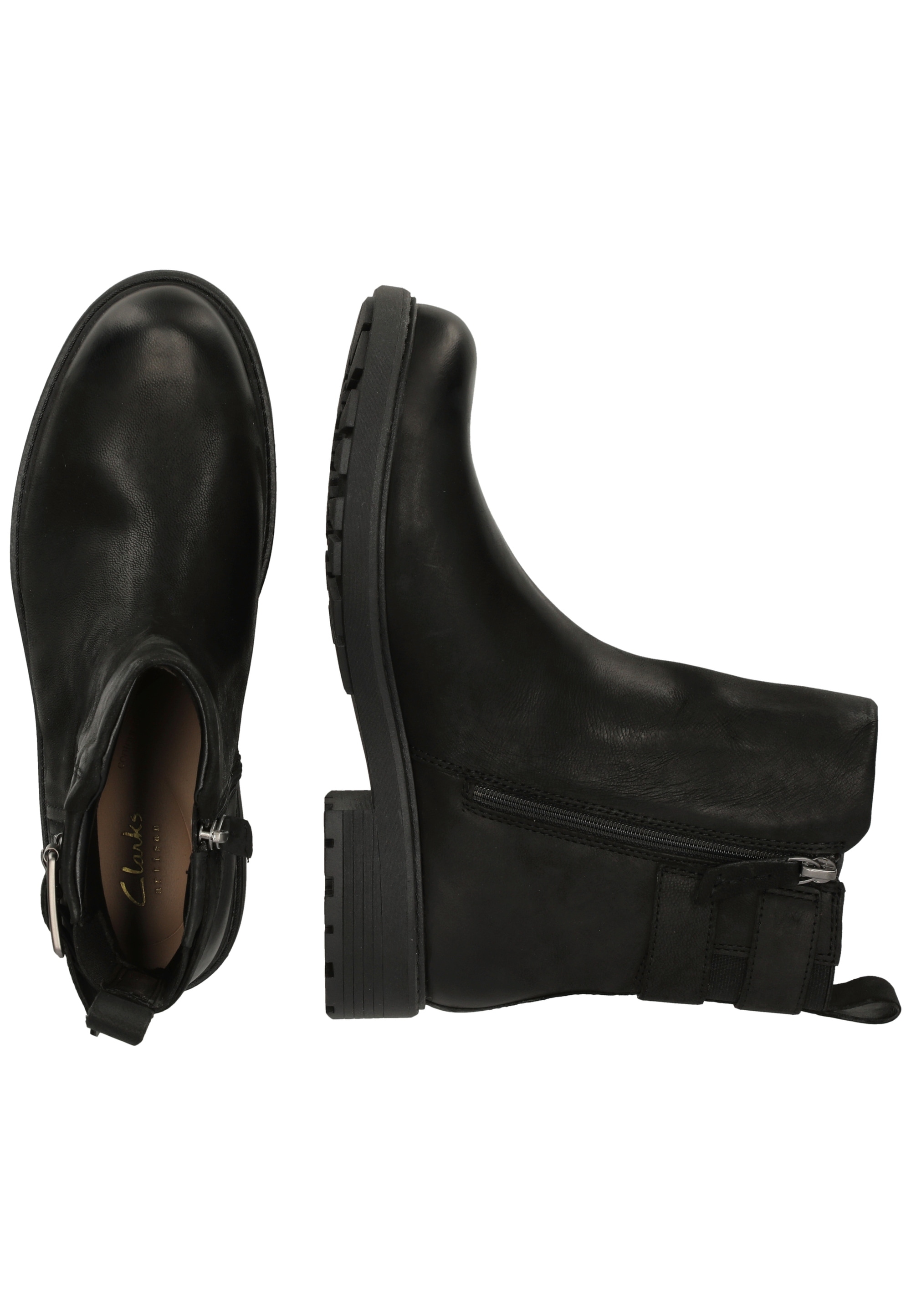 Clarks Schnürschuh »Orinoco2 Bay Black Leather«  mit stilvollen Schnallen