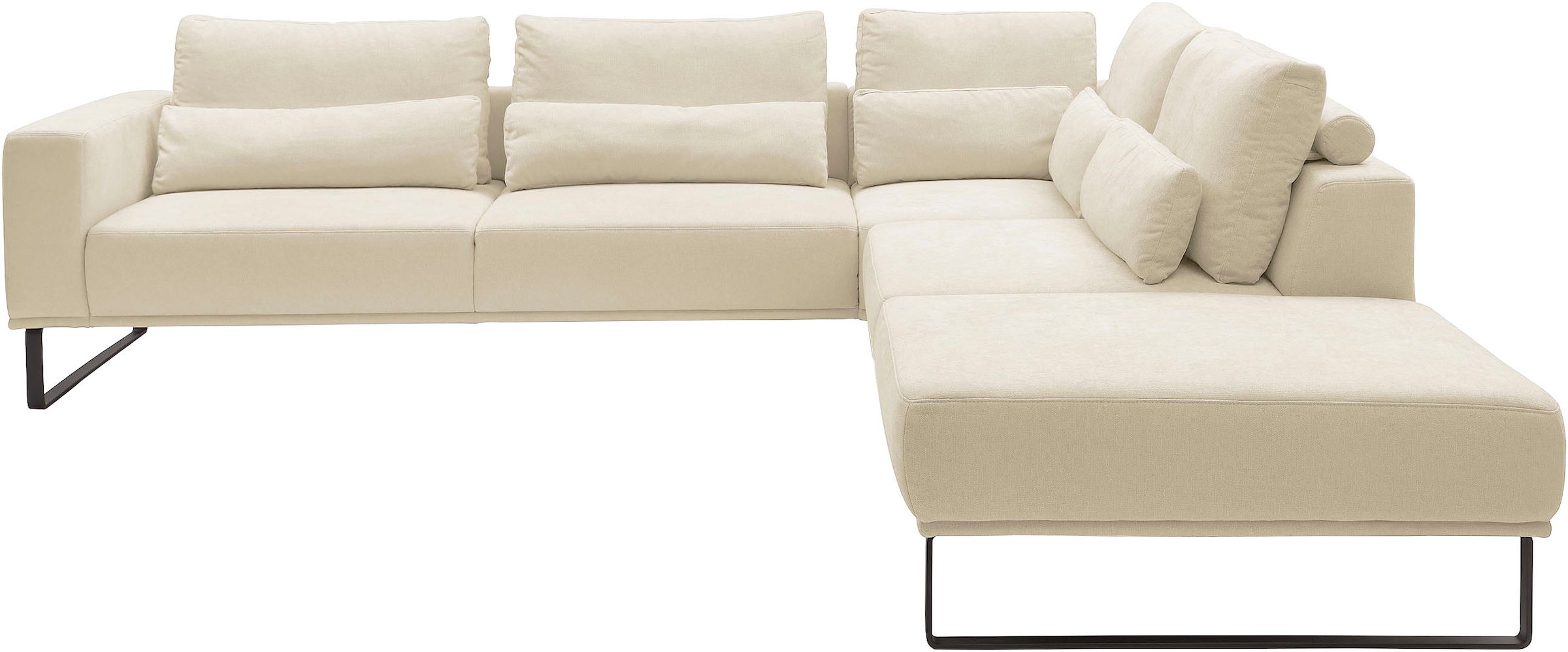 Musterring "JustB PM100 Federkern & Kaltschaum, bequem, Breite 308cm, L-Form" mit Sitztiefenverstellung und Kissen, mit Metallkufe, Maße 290x308 cm