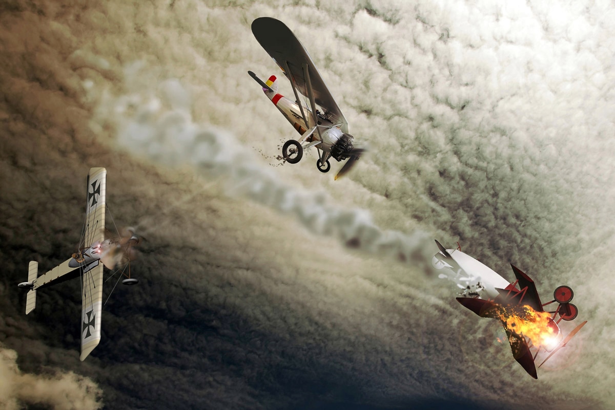 Papermoon Fototapete "Flugzeug Kampf"