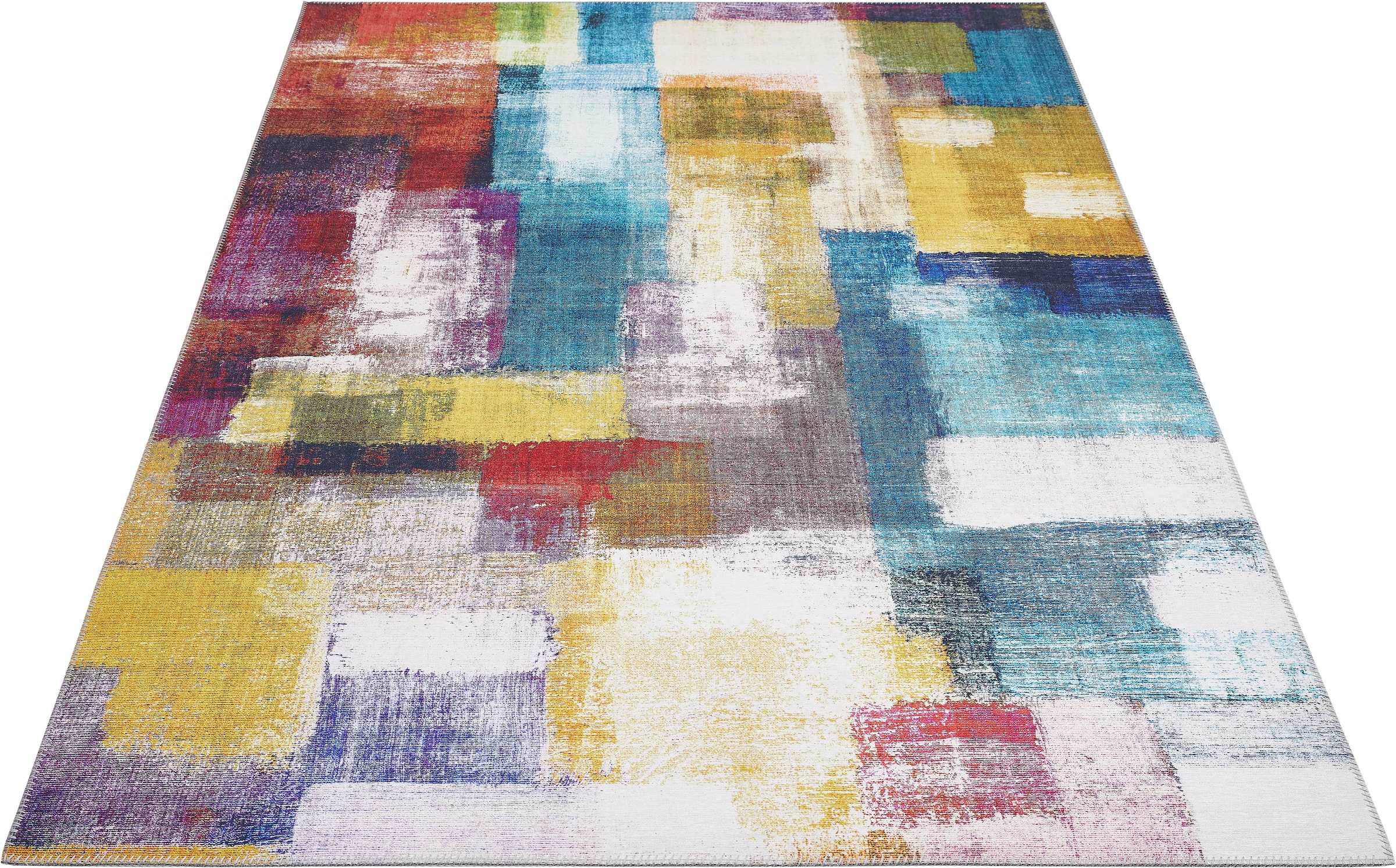 LUXOR living Teppich "Prima 2" rechteckig 7 mm Höhe Kurzflor, Patchwork Mus günstig online kaufen