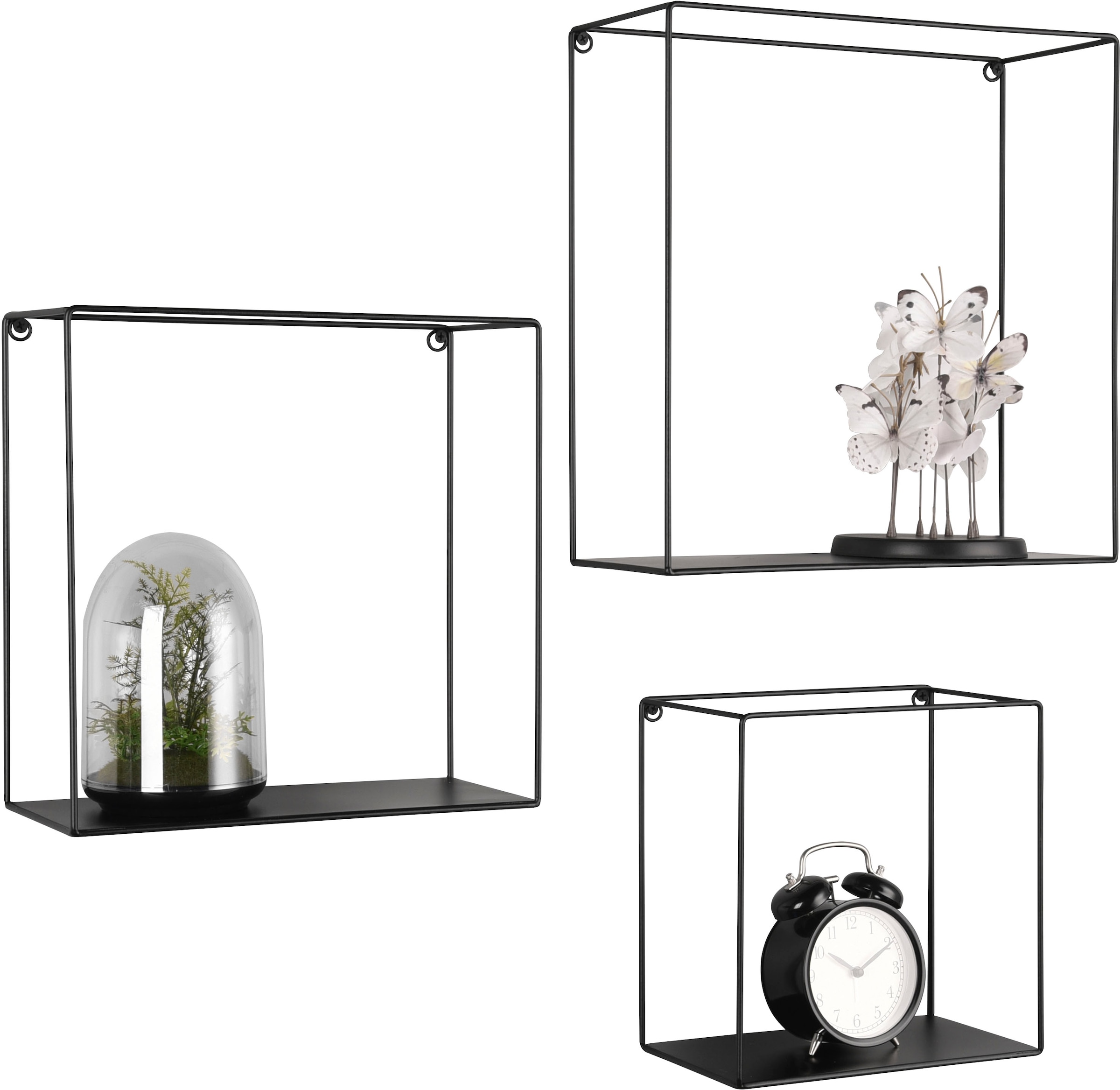 MIRRORS AND MORE Wandregal »Rita«, (Set, 3 St.), Dekorative Regale, Metallrahmen