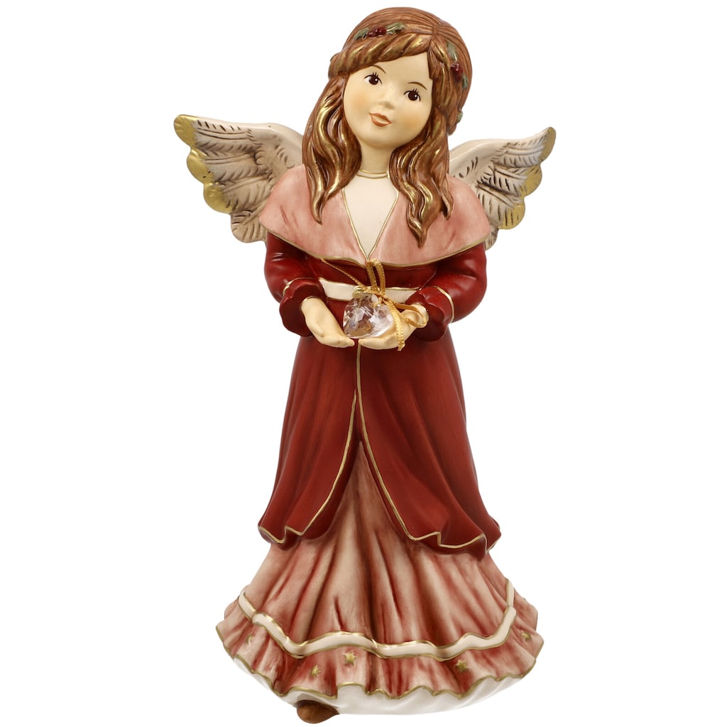 Goebel Engelfigur »Himmelsboten, Weihnachtsdeko rot«, Steingut, Engel - Herzliche Wintergrüße