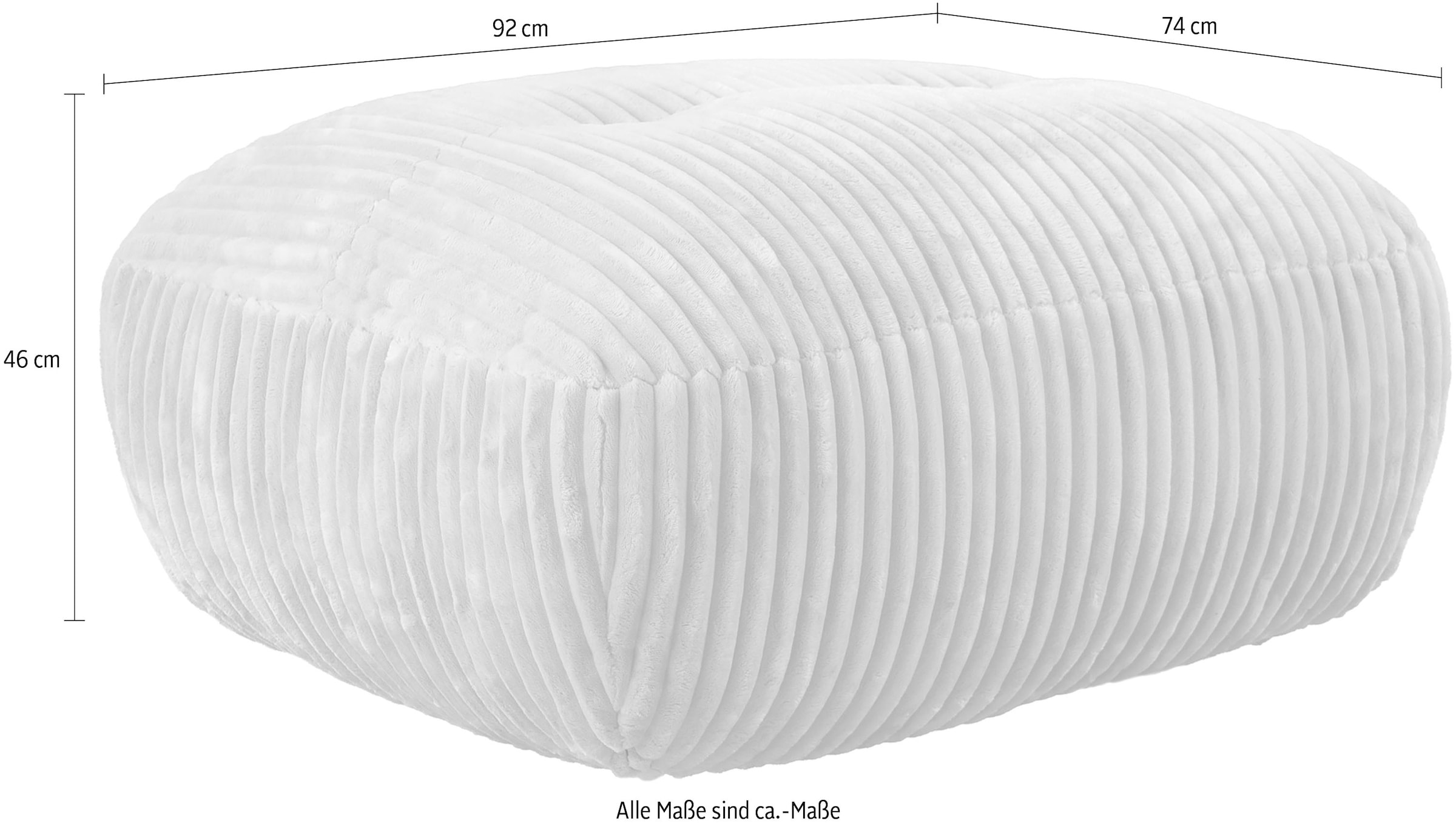 TRENDMANUFAKTUR Hocker »Be Fluffy: Weicher Breitcord Bezugsstoff, perfekte Ergänzung zur Serie« Polsterhocker mit softem Sitzkomfort, moderner breiter Kedernaht