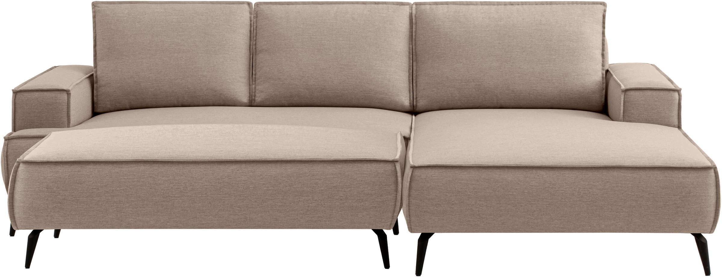 OTTO home Ecksofa "TVINNU Leinenoptik, L-Form, 275 cm, mit Hocker" stellbar zum Schlafsofa (Krokodilverbinder)