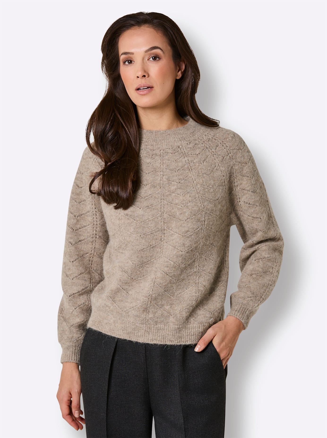 CREATION L PREMIUM Ajourpullover »Alpaka-Woll-Mix-Pullover«