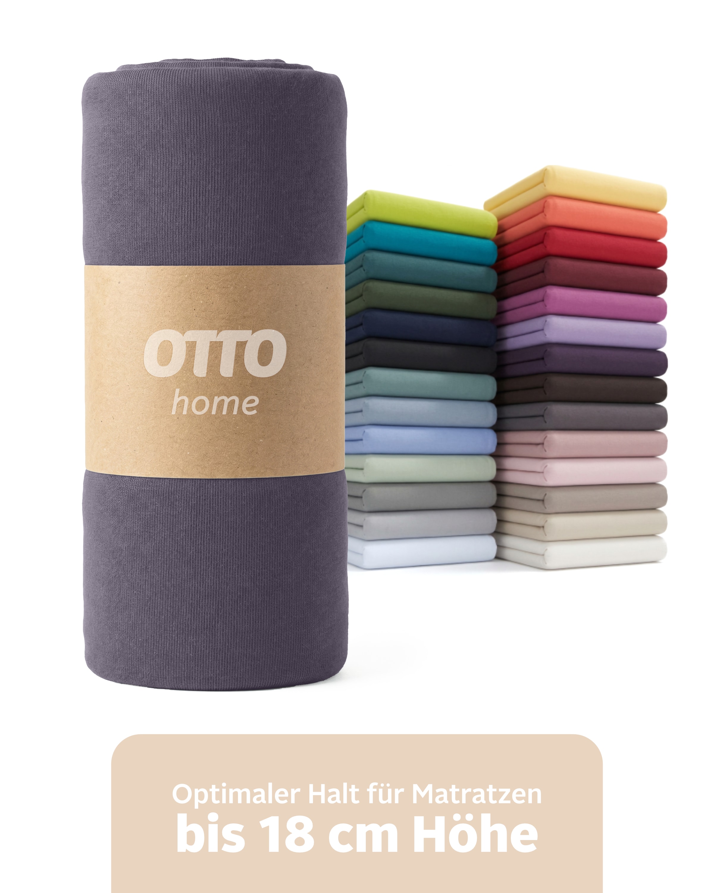 OTTO home "PHYSALIS in BASIC und PREMIUM Qualität, 100% Baumwolle" für Matratzen bis 18 cm Höhe, Bettlaken, Spannbetttuch, pflegeleicht
