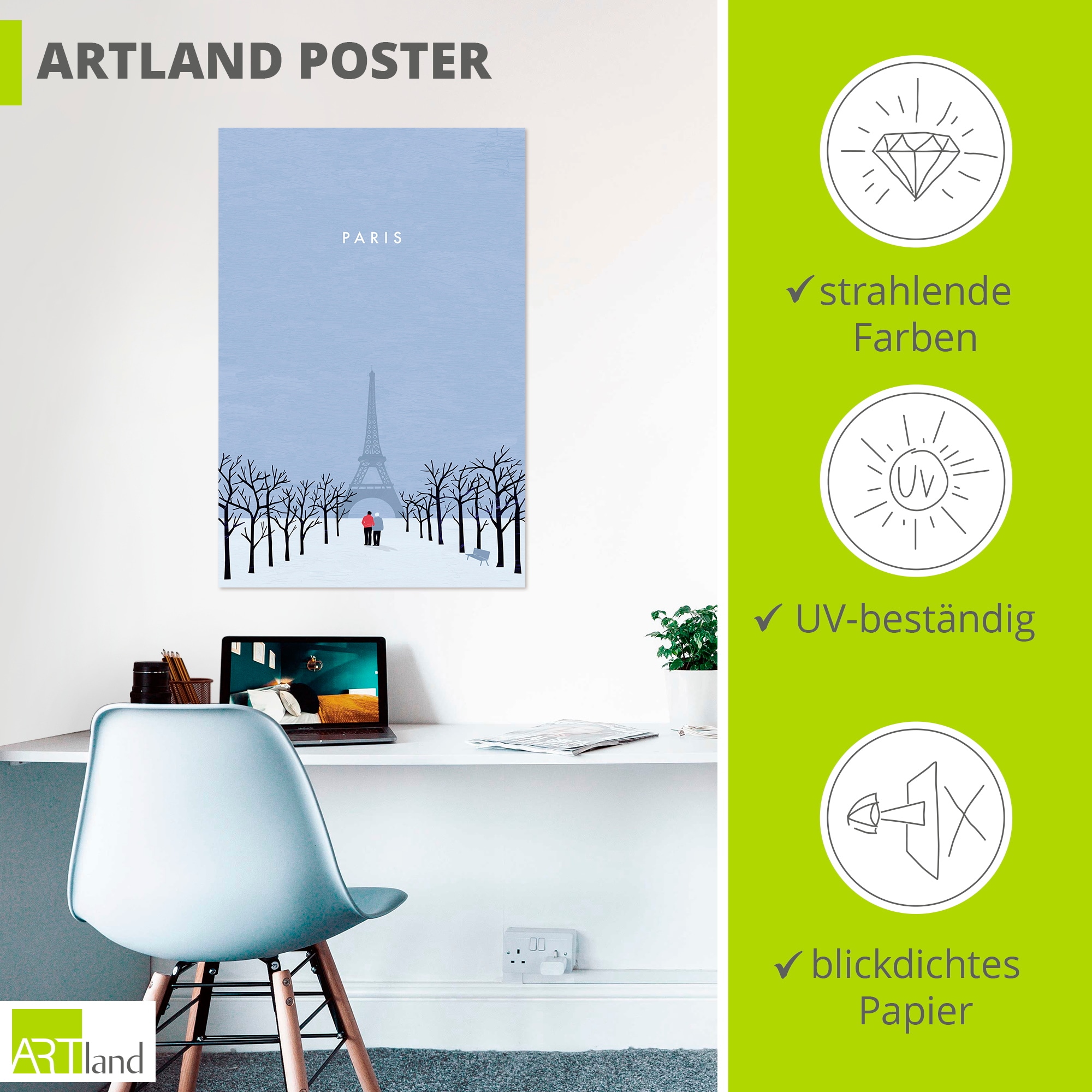 Artland Wandbild »Paris« 1 Stk. tlg. als Alubild, Leinwandbild, Poster, Wandaufkleber in verschied. Größen