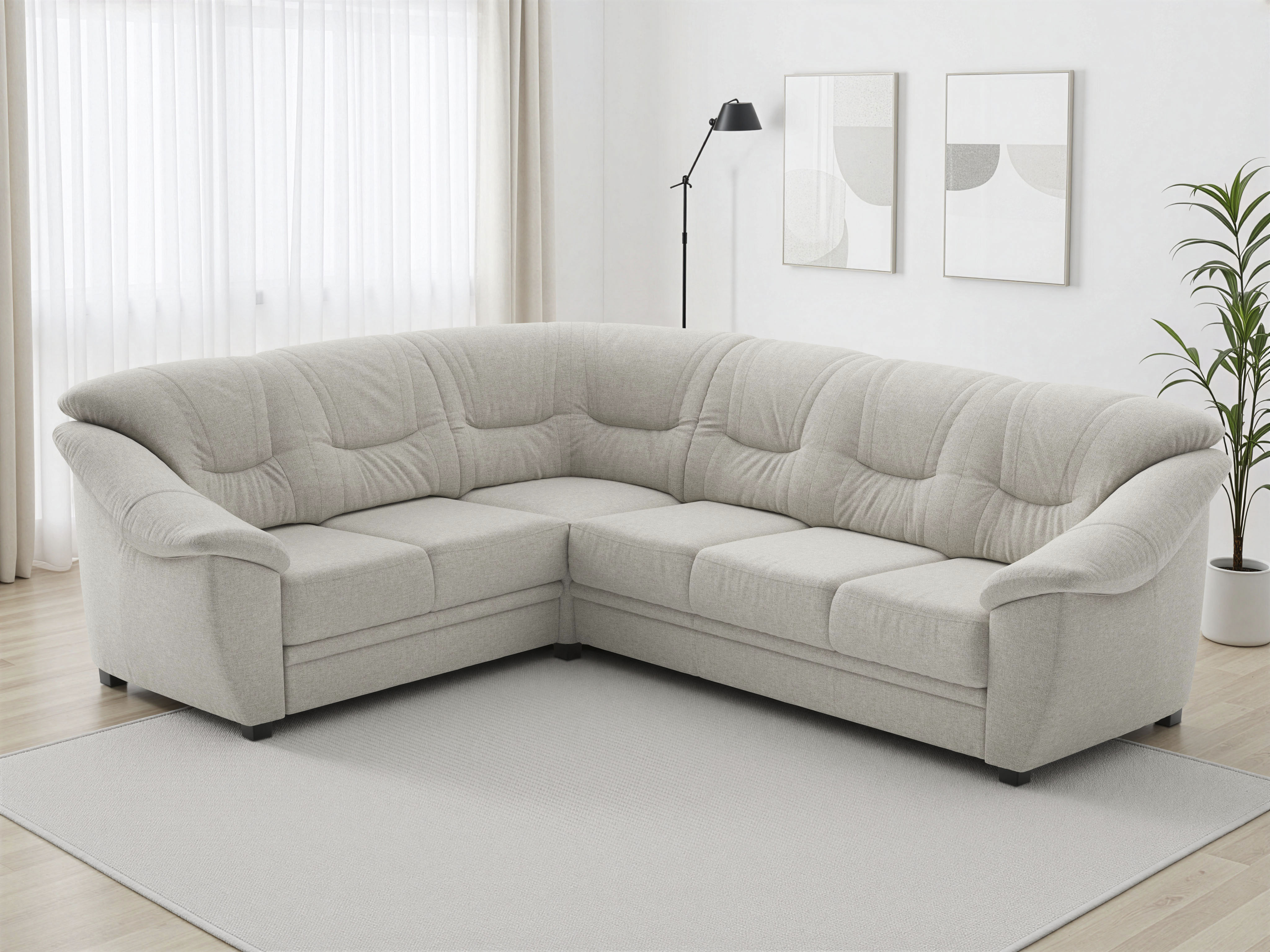 sit&more Ecksofa "Savona L-Form, B. 262 cm, Komfortsitz, Eckcouch mit Stoff- & Lederwahl" mit Schlaffunktion, Liegefl. 120x195 cm