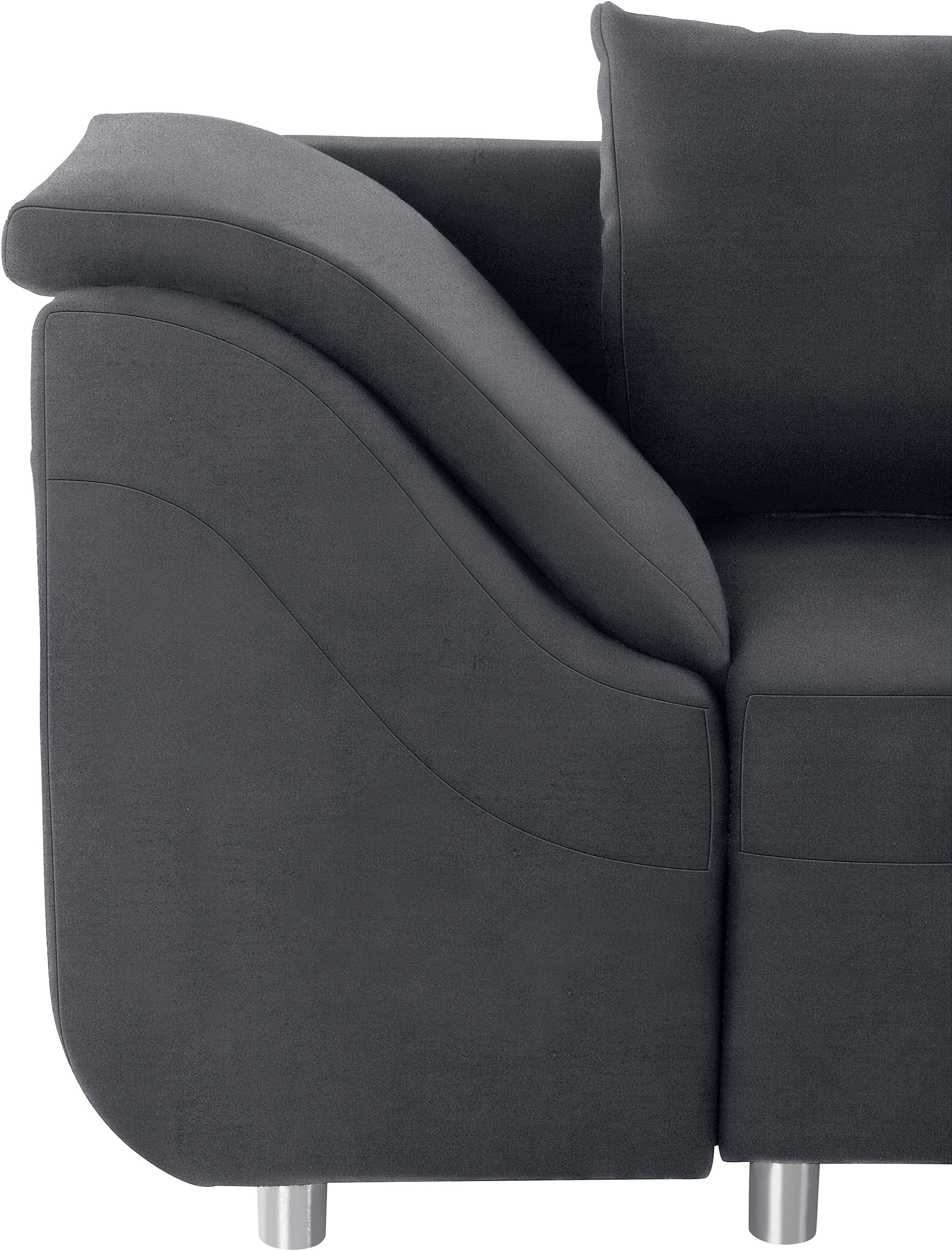 COLLECTION AB Ecksofa »Sally L-Form, B: 256 cm« 1 Zierkissen, optional Bettfunktion & Bettkasten