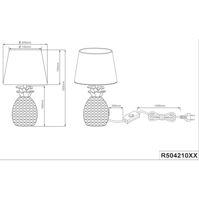 TRIO Leuchten Schreibtischlampe »Pineapple«, 1 flammig-flammig, Ananas Form  gold, Stoffschirm schwarz/gold, Leuchtmittel wechselbar bestellen | BAUR