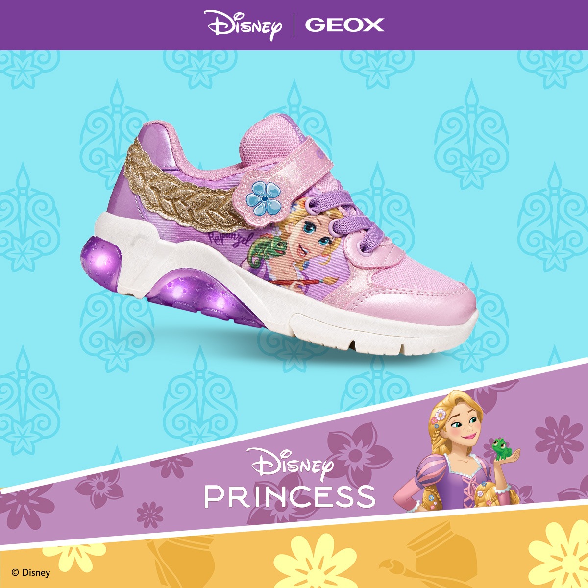 Geox Sneaker "J FADINLIGHT GIRL DISNEY PRINCESS RAPUNZEL" Halbschuh mit Bli günstig online kaufen