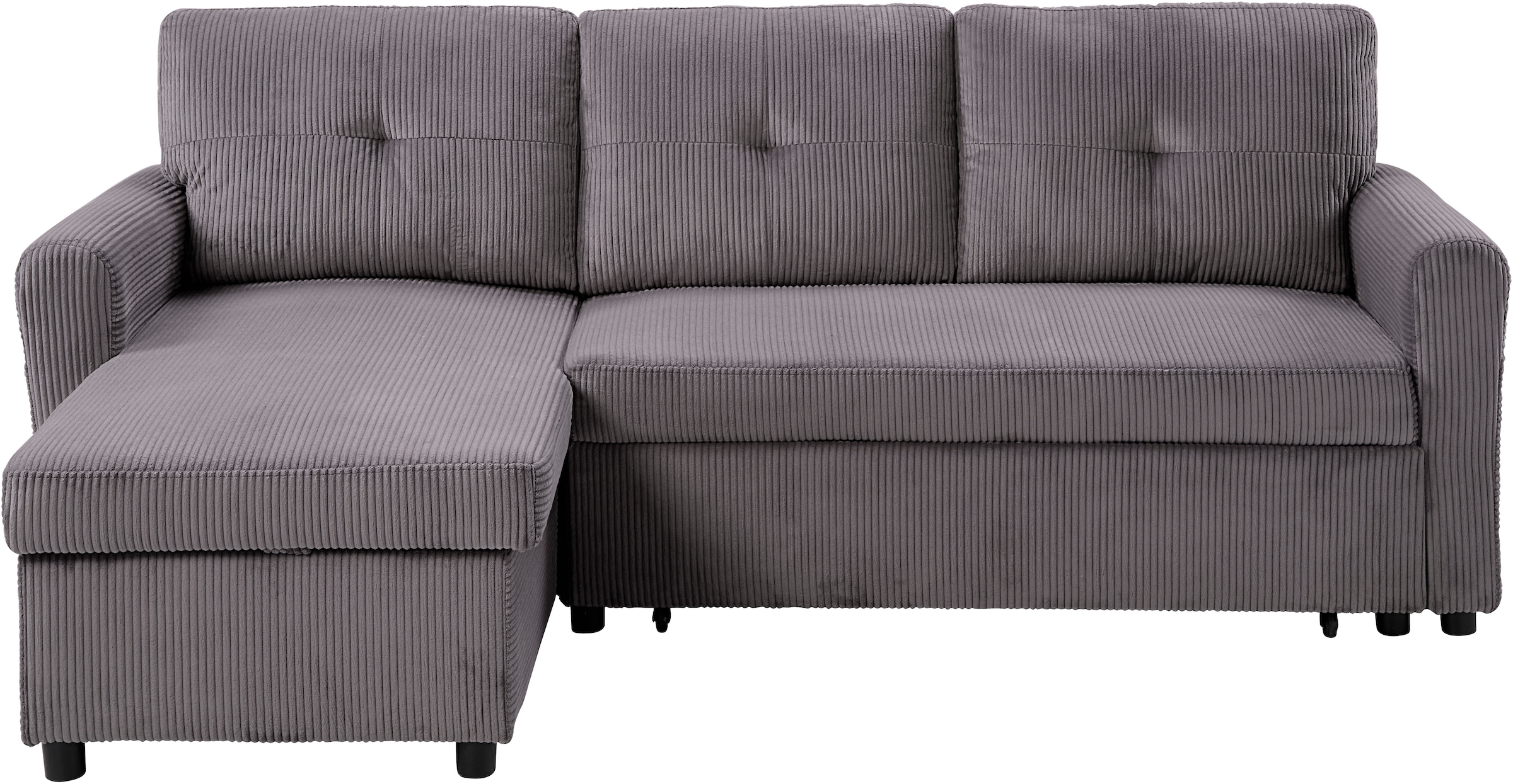 ATLANTIC home collection Ecksofa »Gustavo L-Form«, mit Schlaffunktion, Stauraum & seitlichen Taschen