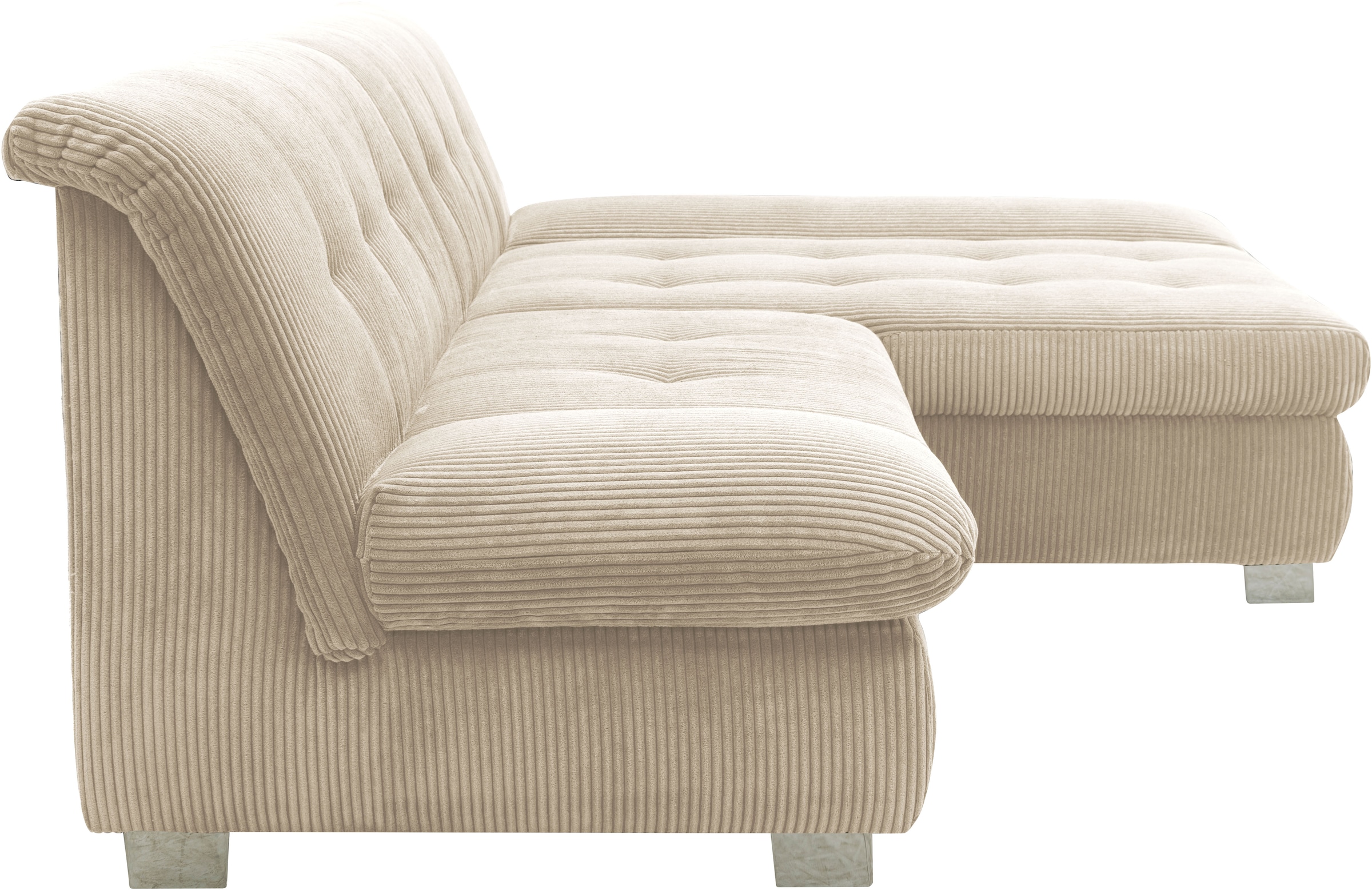 DOMO collection Ecksofa »100031 kompakte Stellmaße, komfortabel und bequem, L-Form«, wahlweise mit Bettfunktion und Armteilverstellung. Breite 234cm