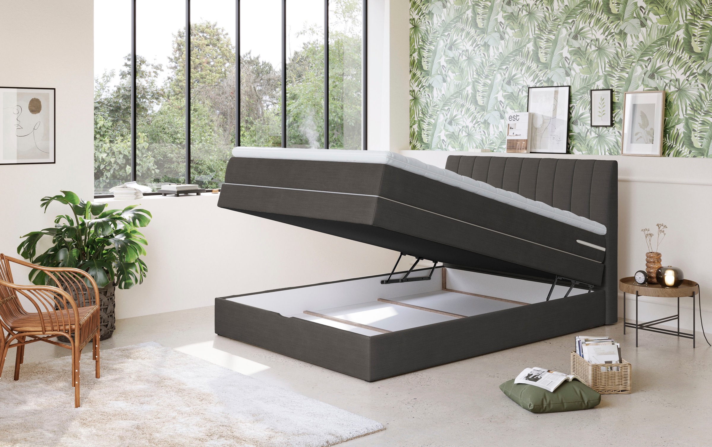 Thumbnail - COTTA Boxspringbett "Shark inkl. Bettkasten und Topper" erhältlich in den Breiten 140x200cm, 160x200cm und 180x200cm