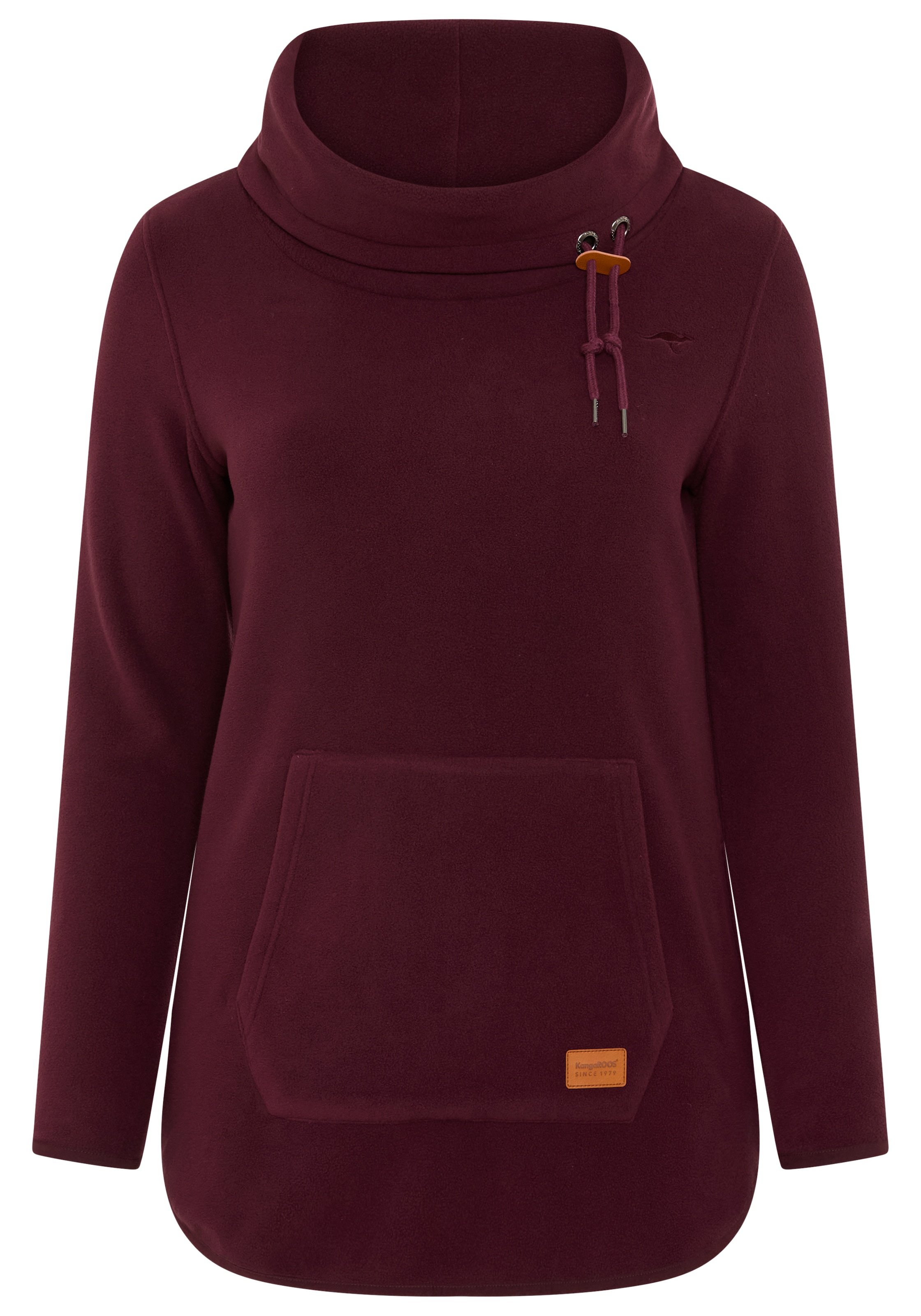 KangaROOS Fleecepullover, hochschließender Kragen mit regulierbarer Weite, große Größen