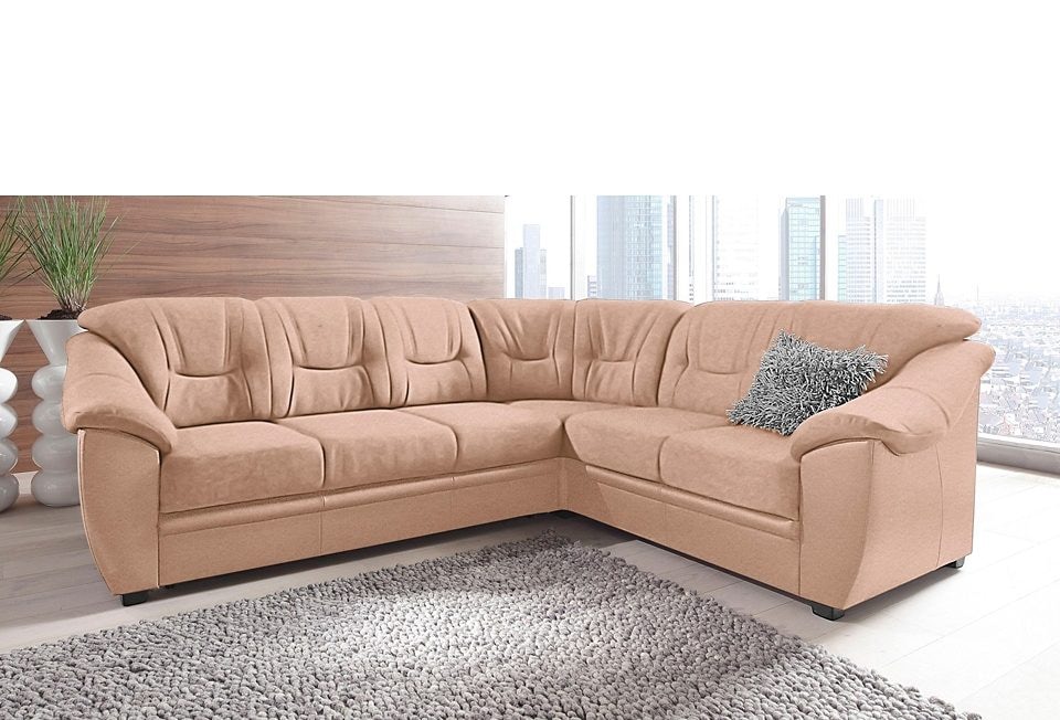 sit&more Ecksofa »Savona L-Form«, wahlweise mit Bettfunktion, inklusive Federkern, frei im Raum stellbar