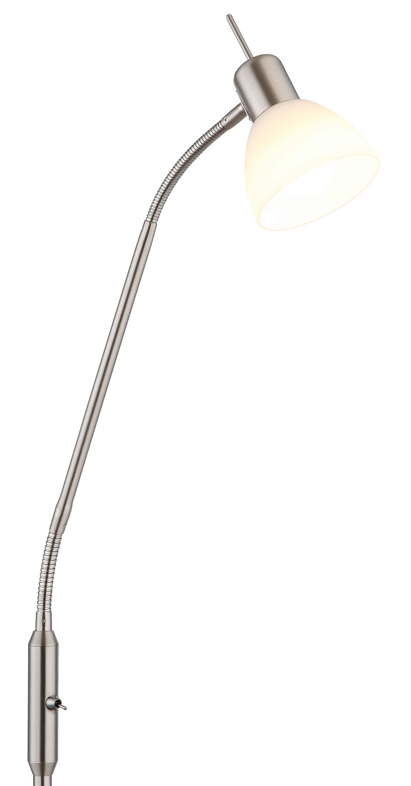 NOWA Stehlampe »MALTE« E14 1 Stk. Warmweiß Stehleuchte Nickel matt mit Glas opal, E14 LED 5W, Flexo