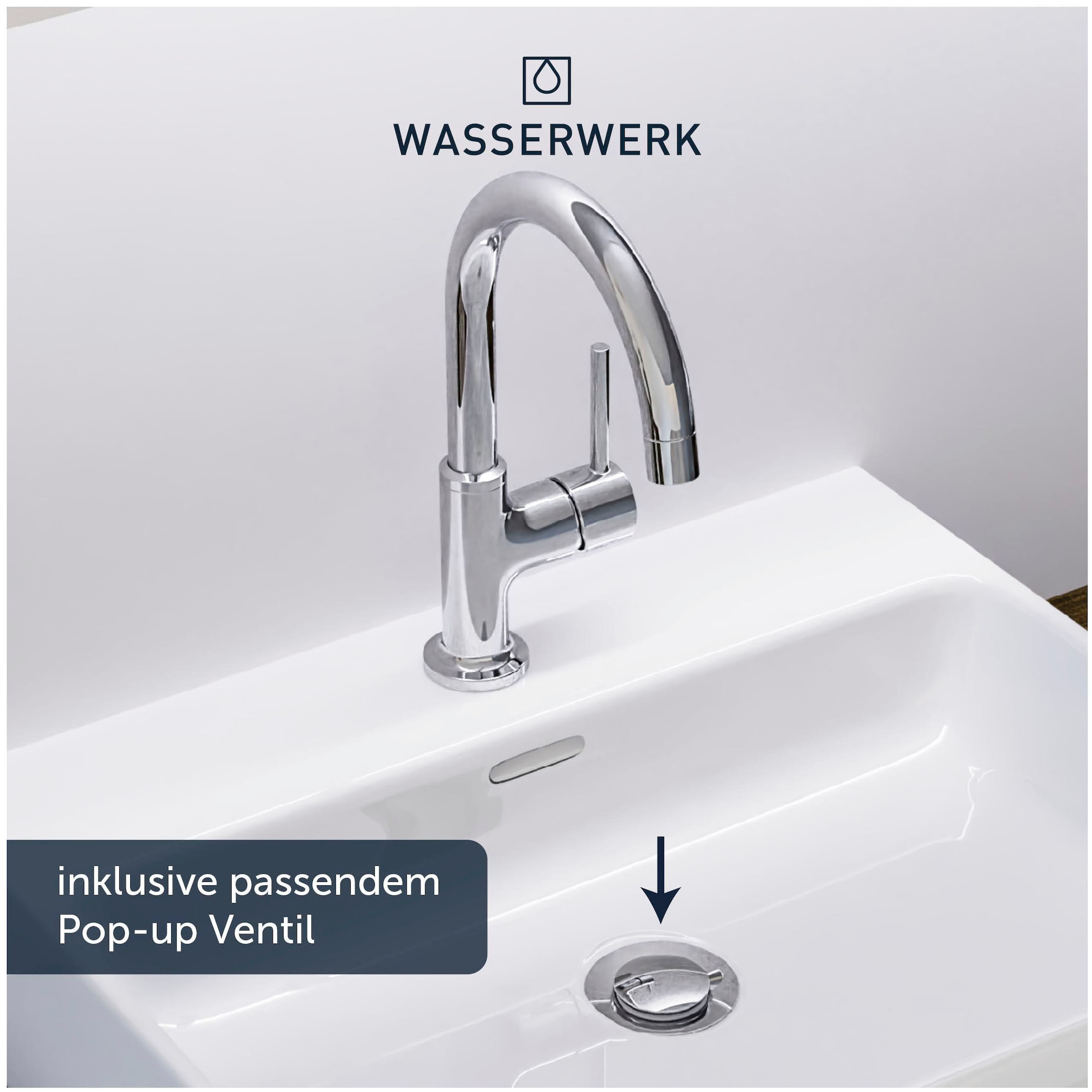 WASSERWERK Waschtischarmatur »WT 14«, inkl. Popup, 360° schwenkbar, geräuscharm, wassersparend