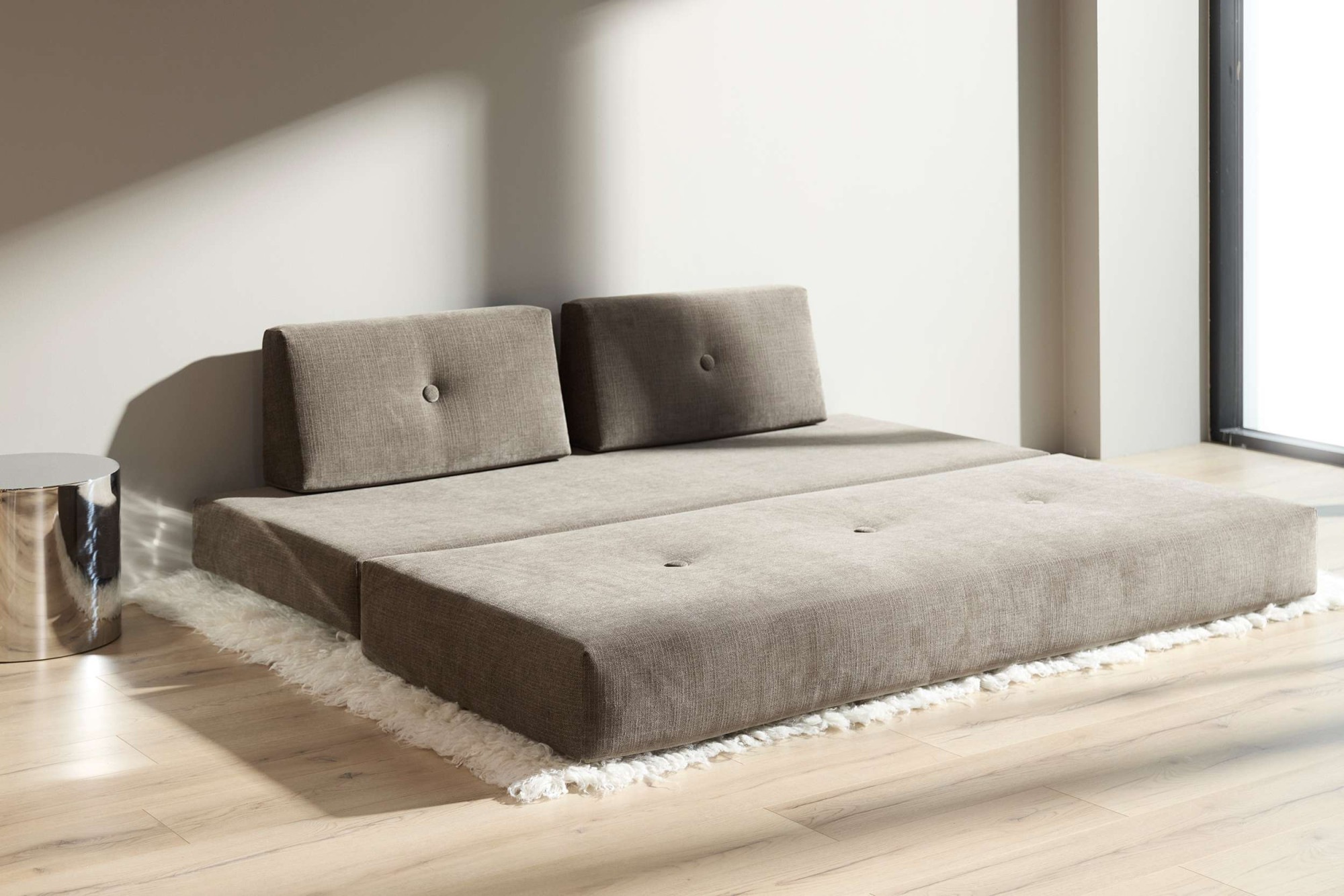 INNOVATION LIVING ™ Stapelliege »Sigmund 411 Eiche-Beine« Daybed mit zwei Federkernmatratzen, Fußteil schwarz