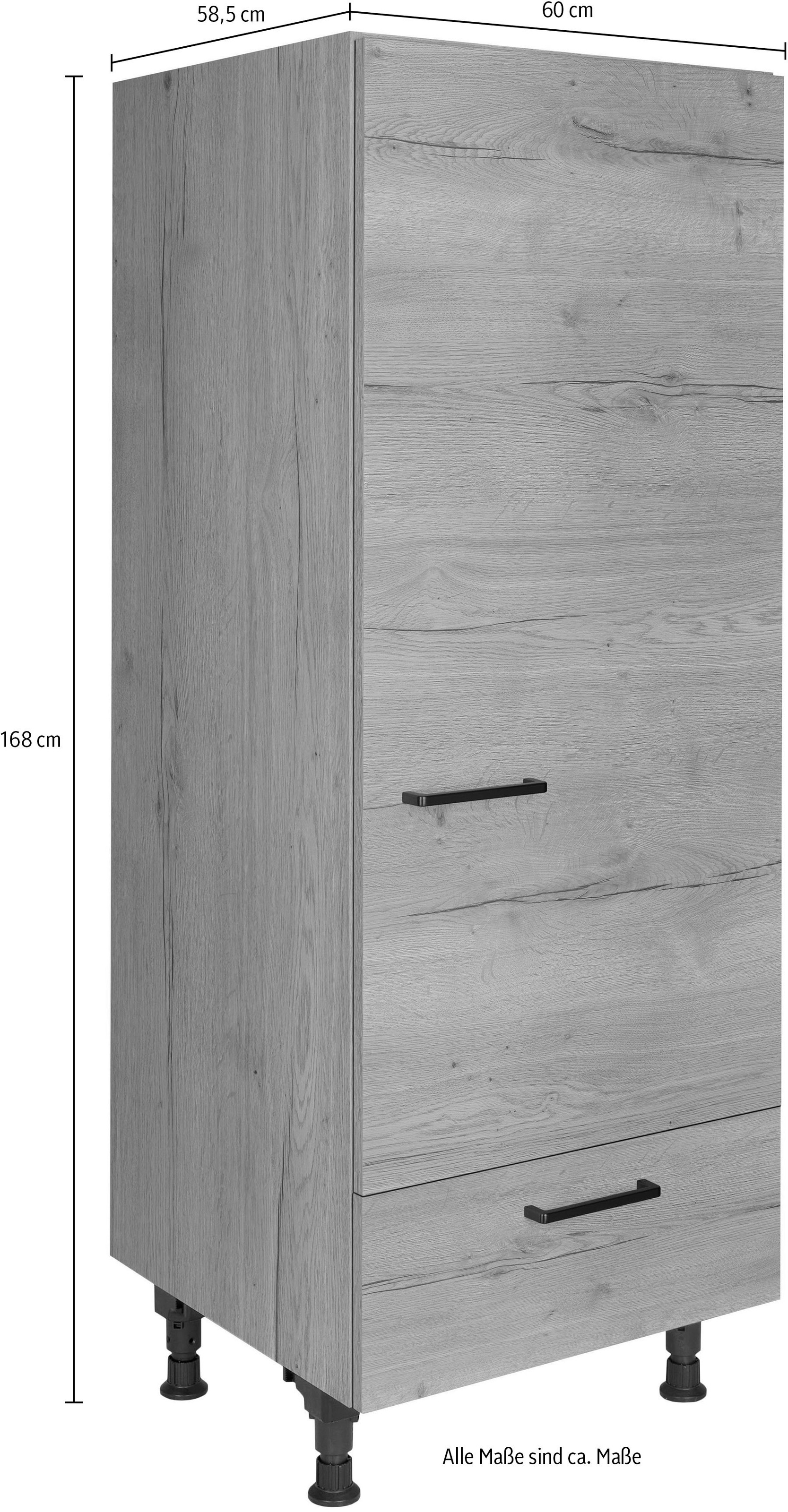 nobilia® Kühlumbauschrank »"Structura", Ausrichtung wählbar, mit Schubkasten,«, vormontiert, Breite/Höhe: 60/167,8 cm