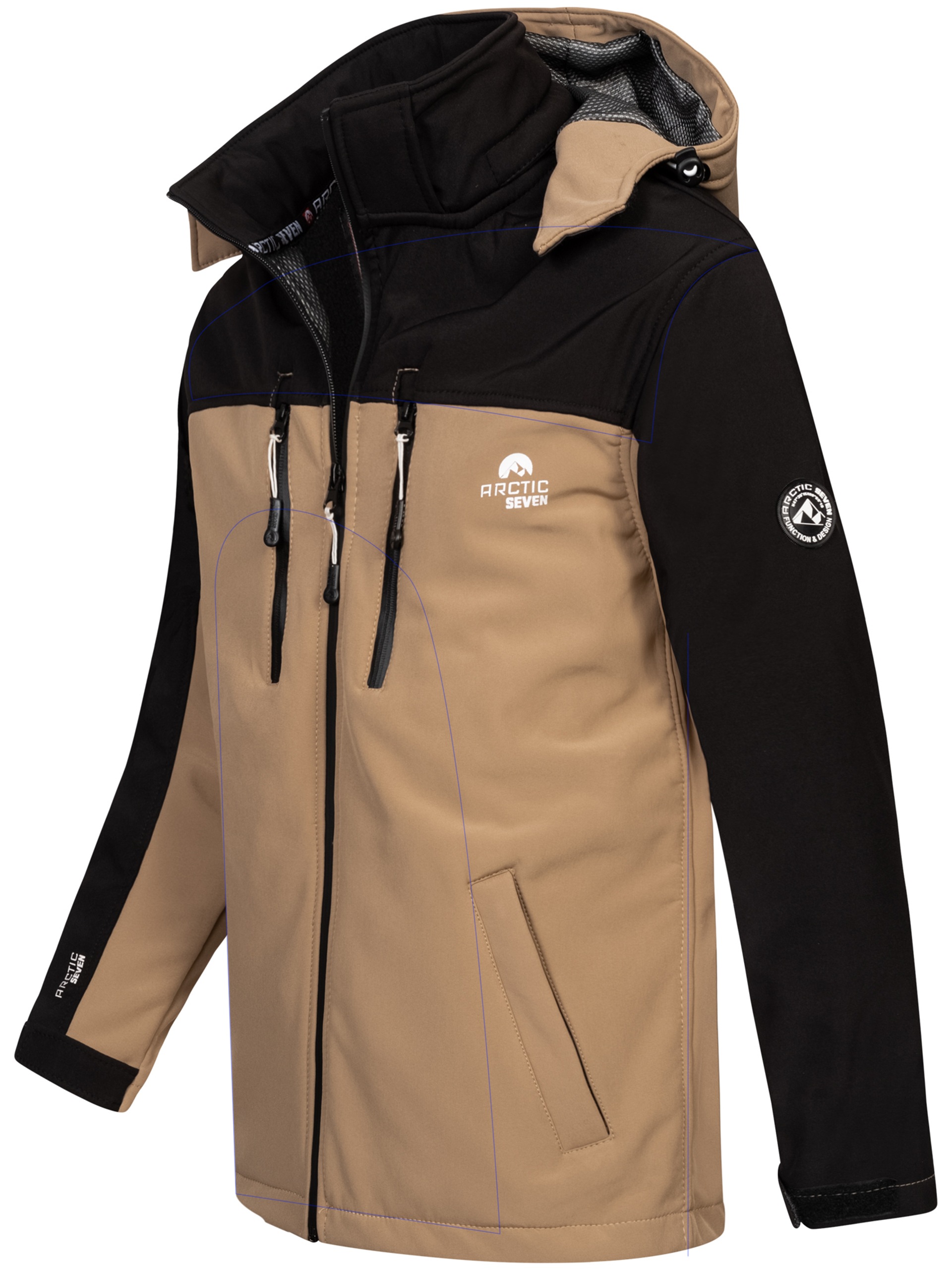 Thumbnail - Arctic Seven Softshelljacke "ASSurvivo", Outdoorjacke mit abnehmbarer Kapuze