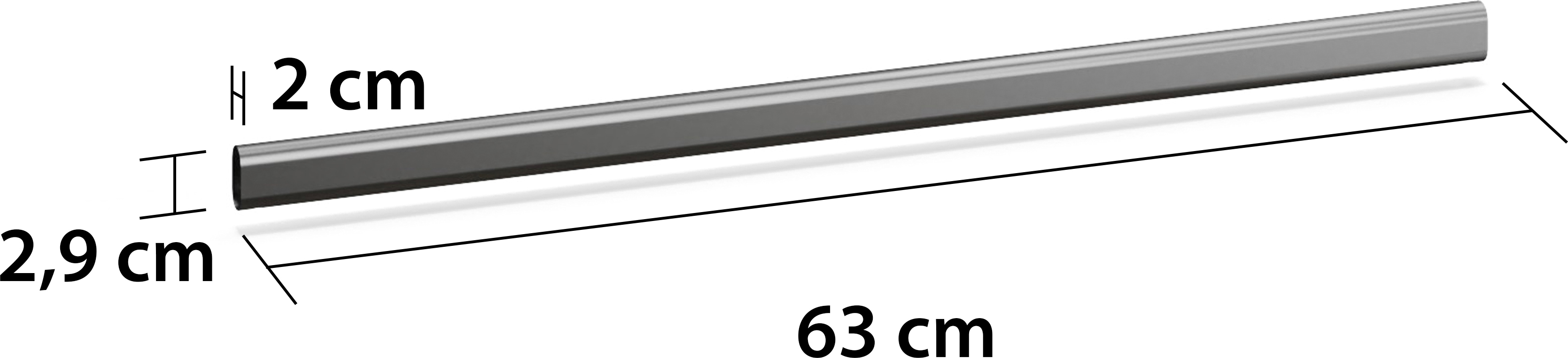 rauch Kleiderstange "Zubehör für Rauch-Schränke" Breite 63 cm, für Rauch-Schränke mit Element-Breite 65,5 cm